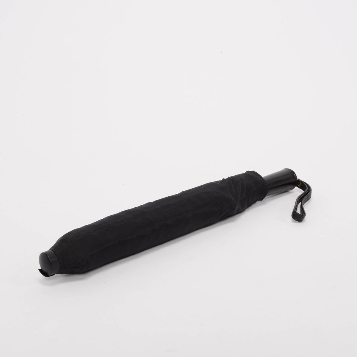 Chanel Black Nylon & Lambskin CC Turnlock Umbrella + Case