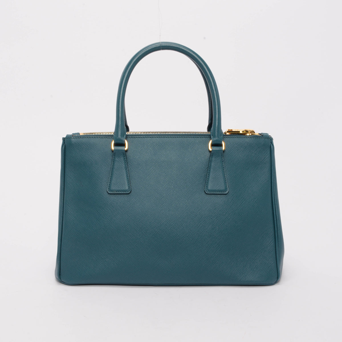 Prada Teal Saffiano Lux Small Galleria Tote