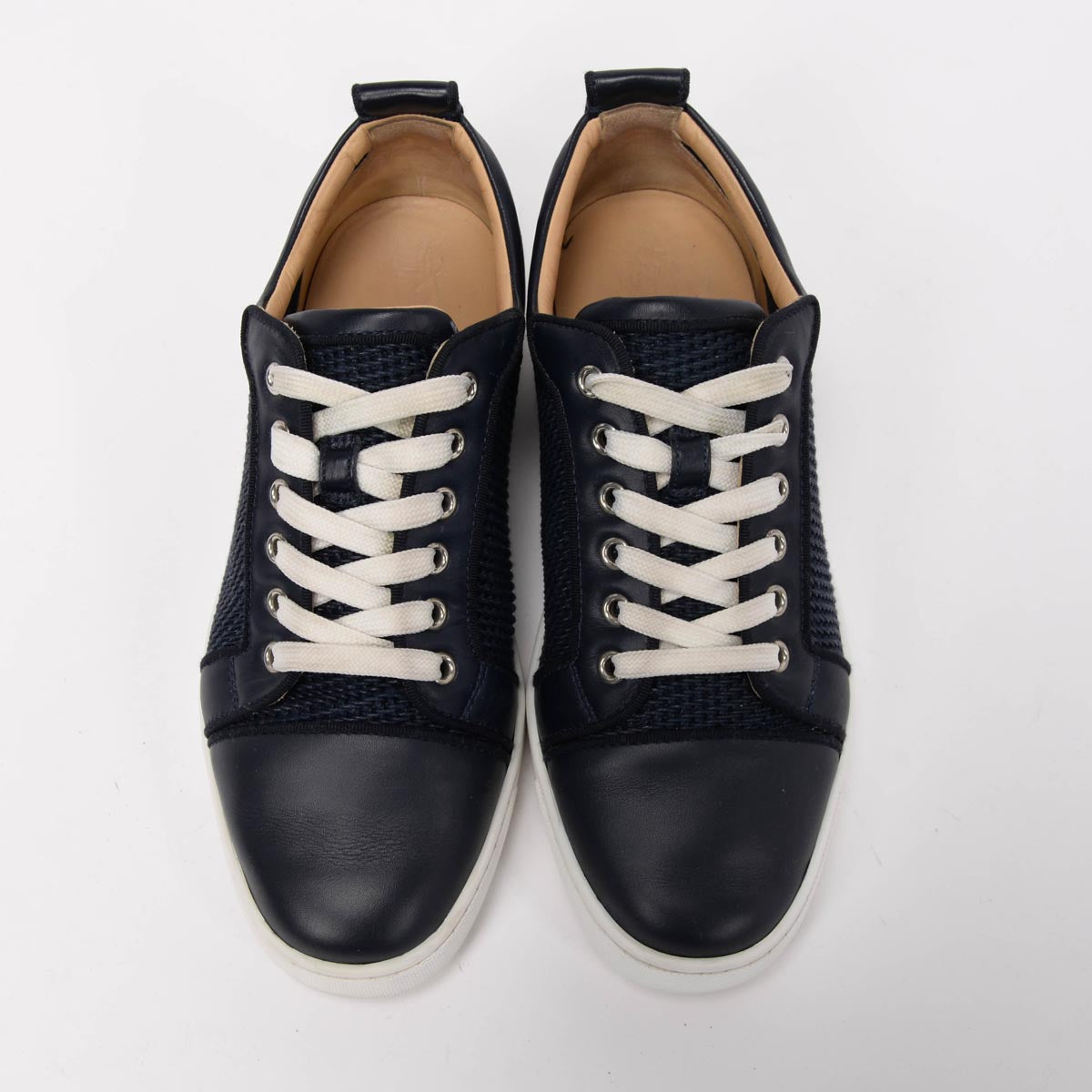 Christian Louboutin Navy Leather Louis Junior Orlato Sneakers 40