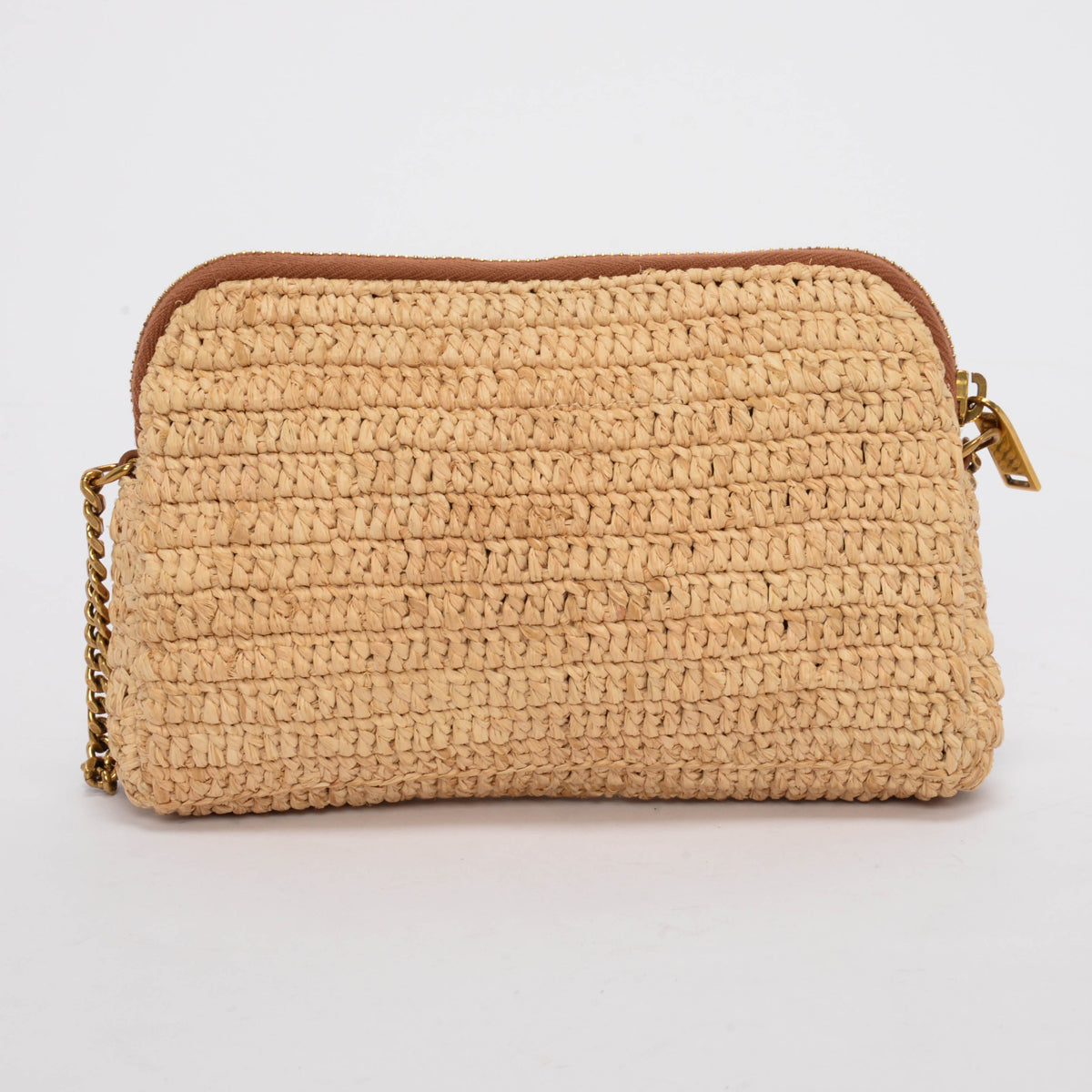 Saint Laurent Natural Raffia Gaby Crossbody Bag