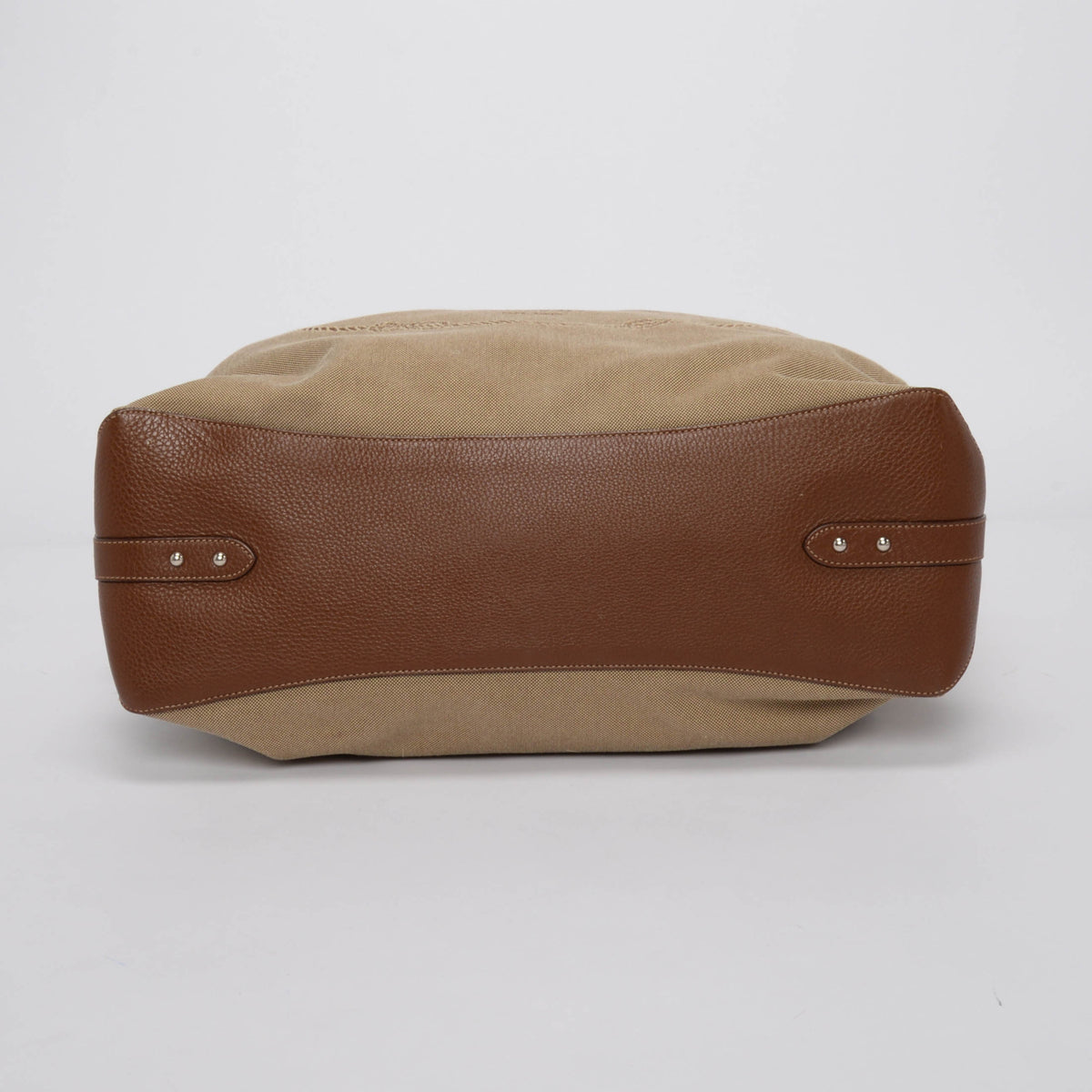 Prada Beige Logo Jacquard and Fur Hobo Bag
