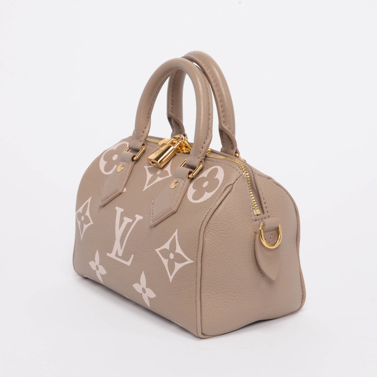 Louis Vuitton Tourterelle & Creme Empreinte Speedy Bandouliere 20