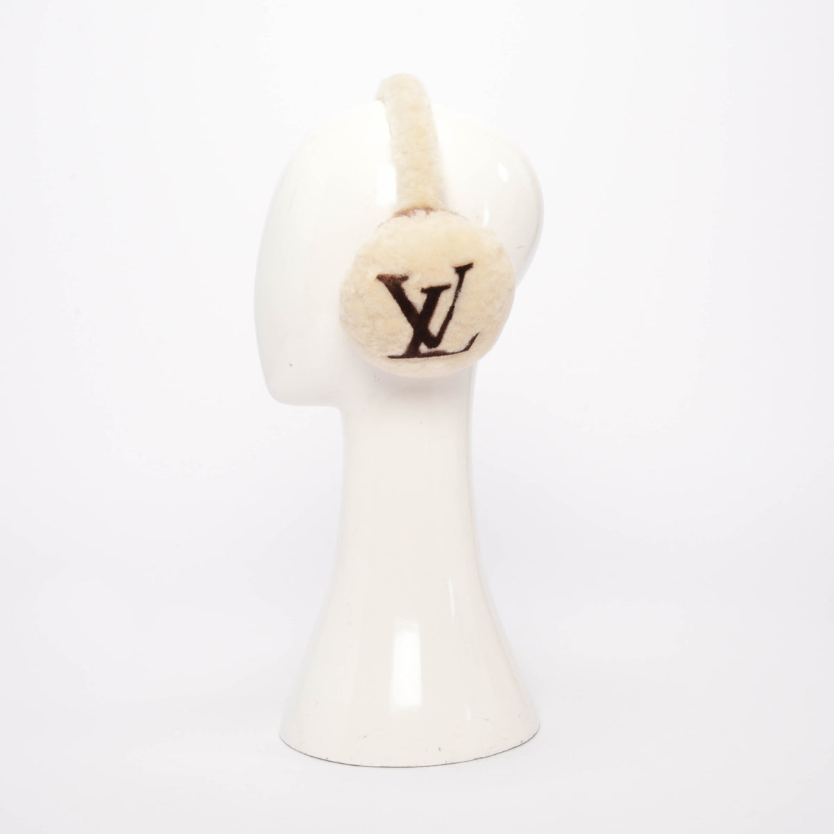 Louis Vuitton White Shearling LV Cloud Earmuffs