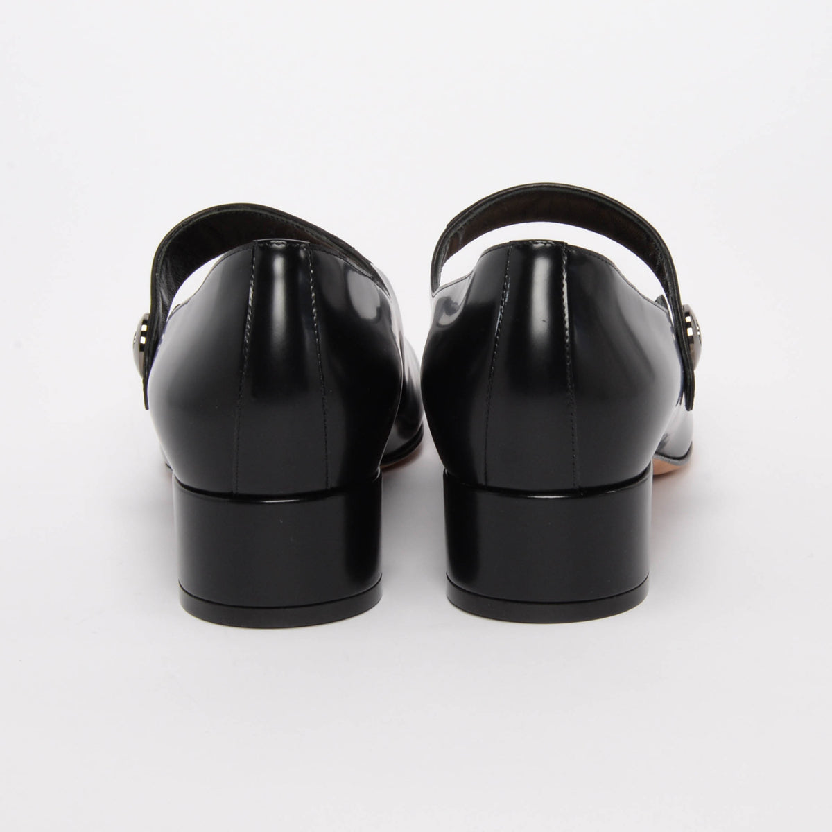 Dior Black Brushed Calfskin Mary Jane Uniform Pumps 39.5