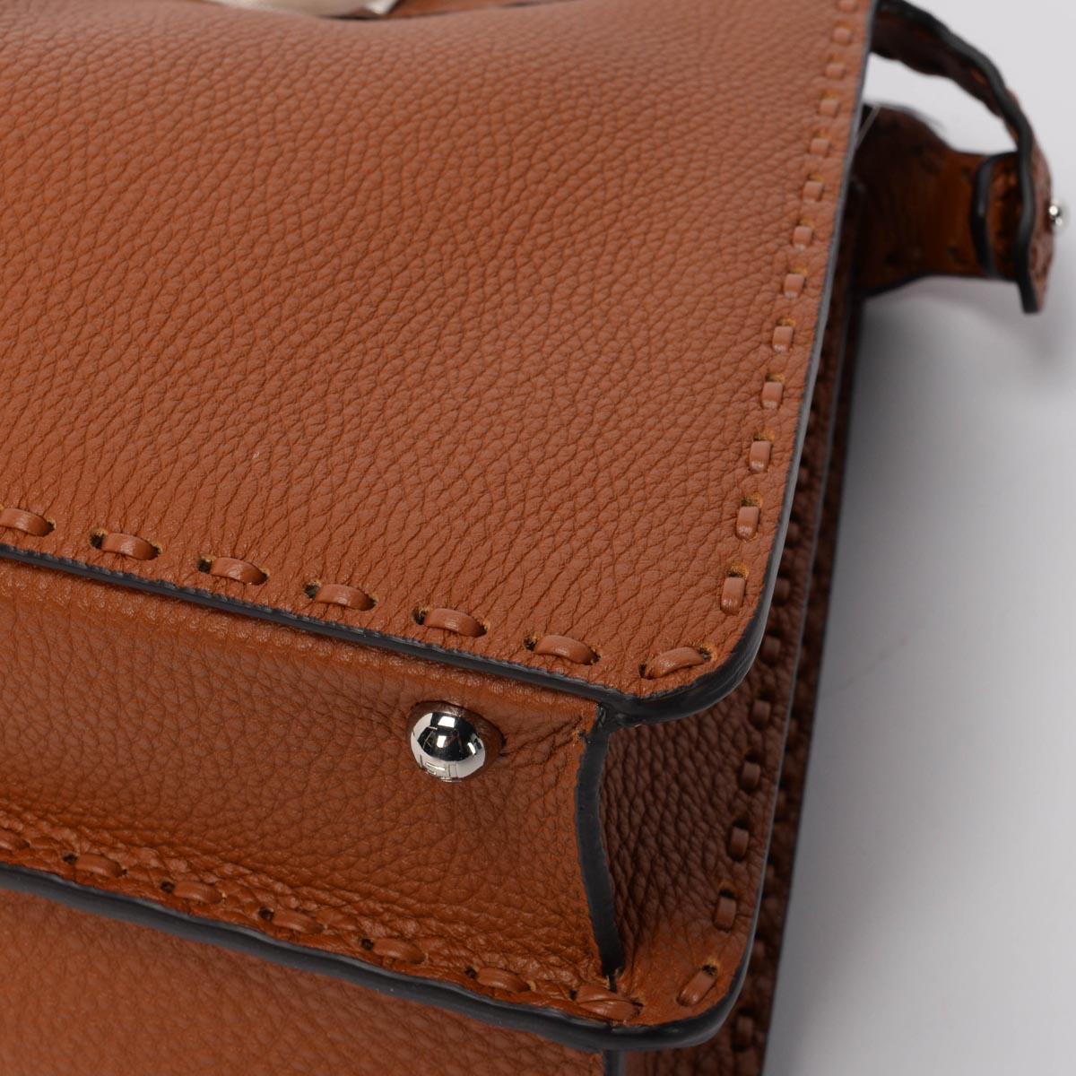 Fendi Tan Roma Calfskin Medium Peekaboo ISeeU Bag