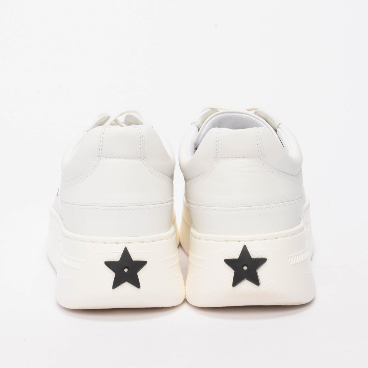 Dior White Calfskin & Suede Star Platform Sneakers 40.5