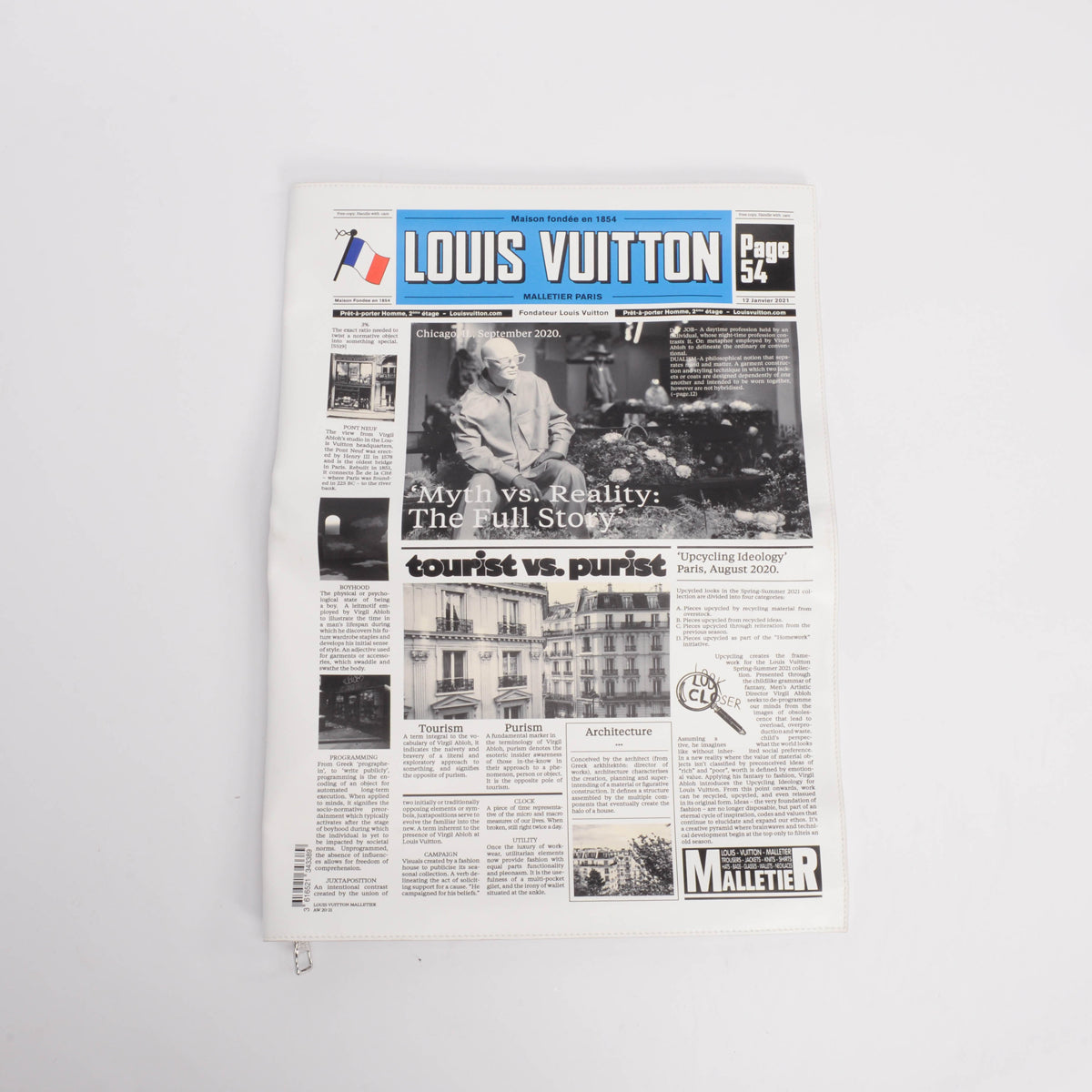 Louis Vuitton Calfskin Newspaper Print Pouch