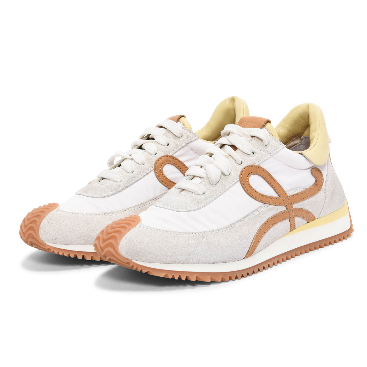 Loewe White Calfskin & Nylon Flow Runner Sneakers 37