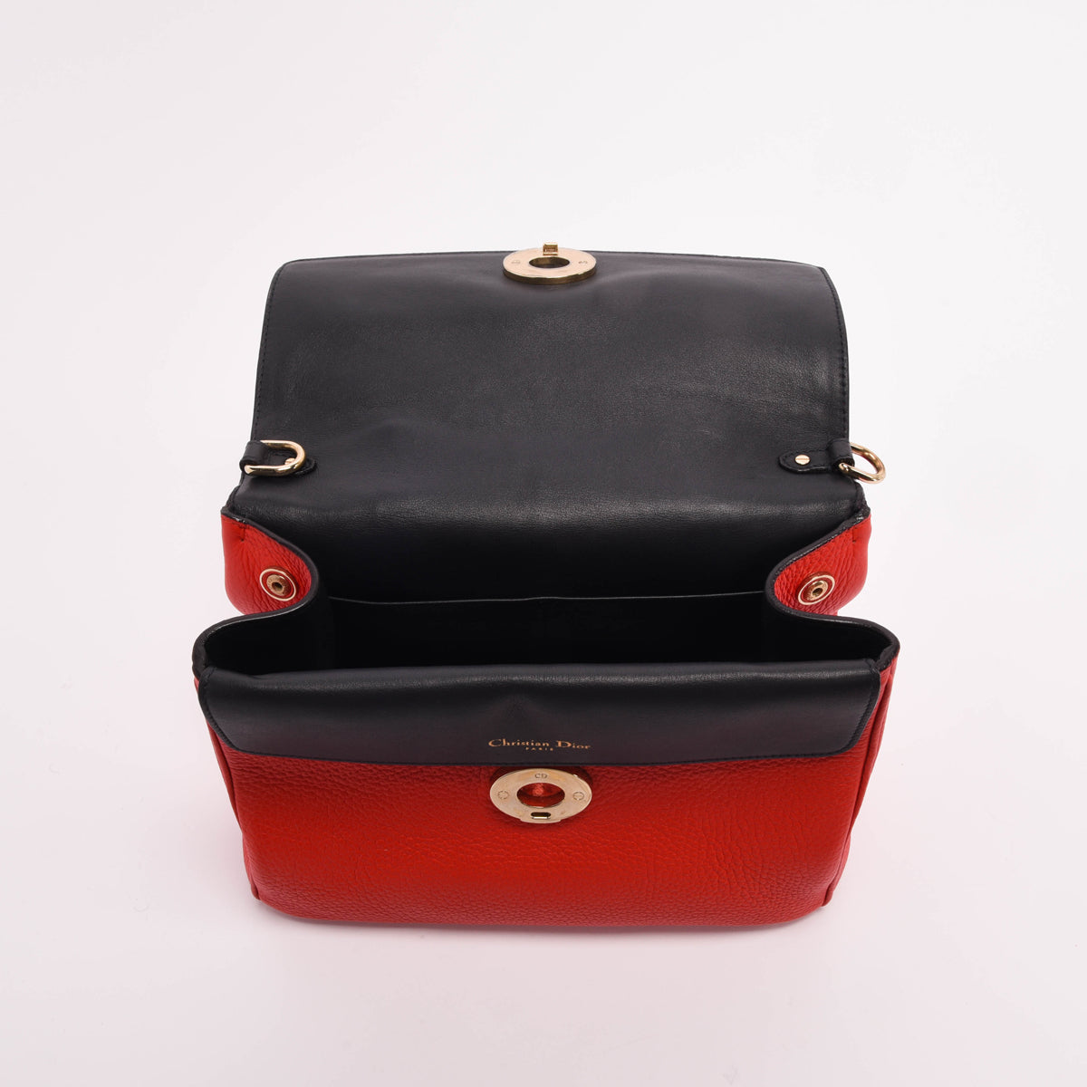 Dior Red & Navy Bullcalf Be Dior Small Flap Bag