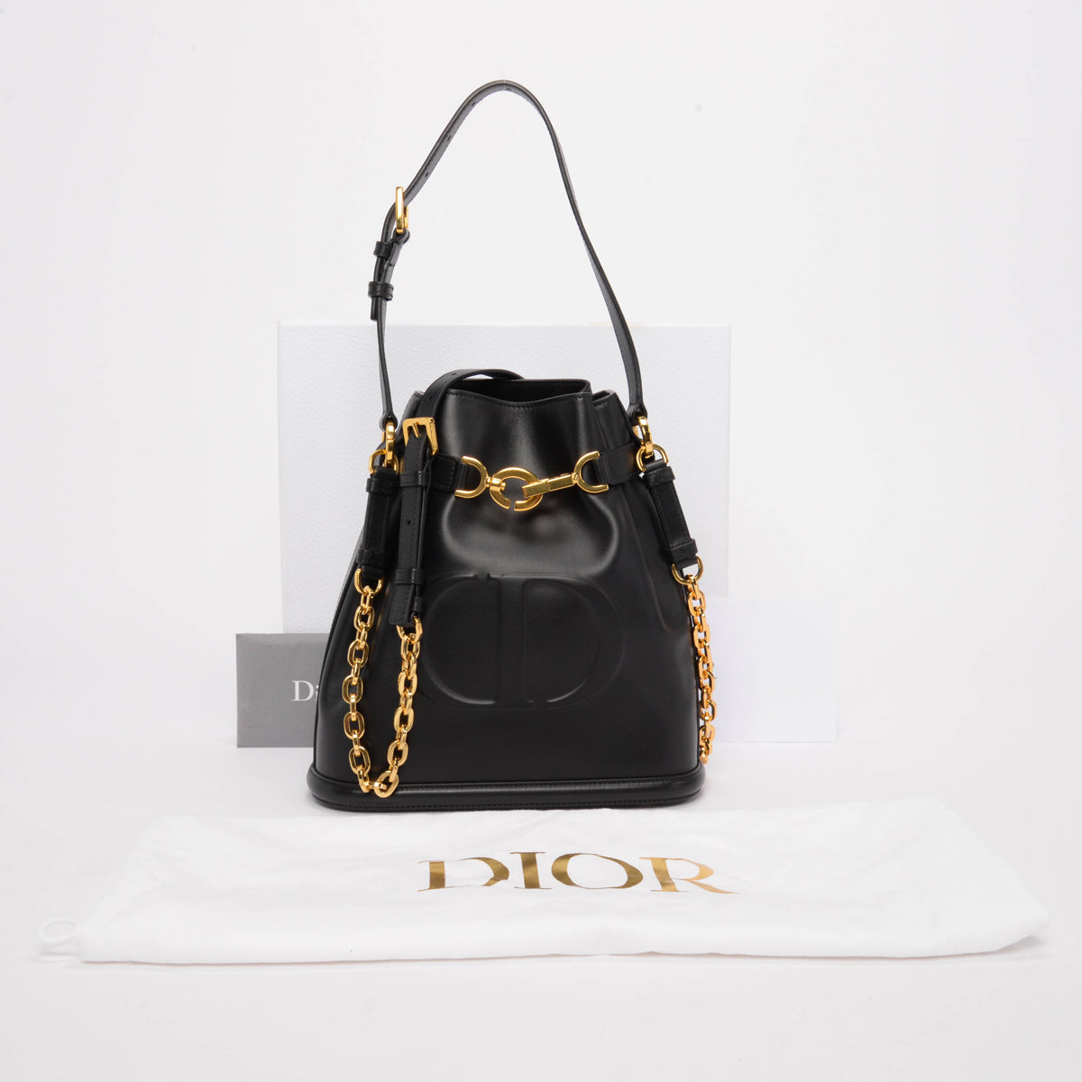 Dior Black Calfskin Medium C'est Dior Bucket Bag