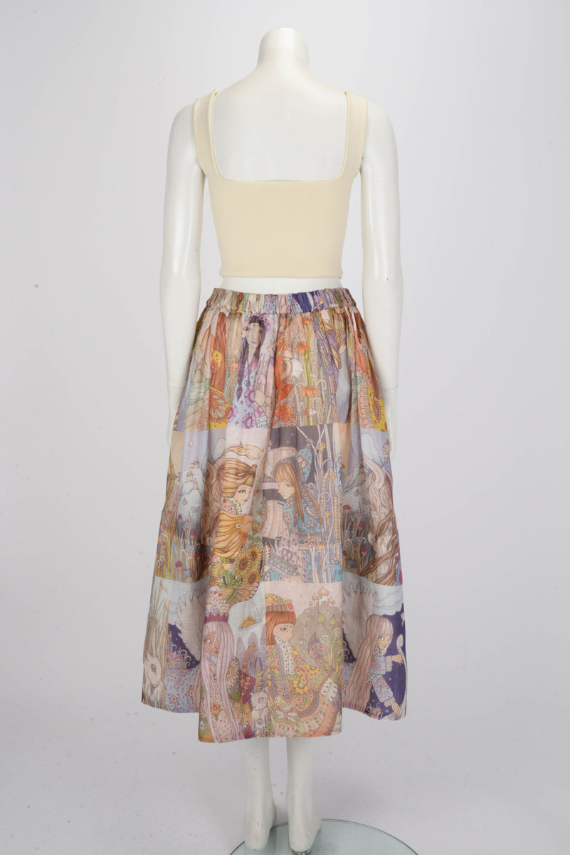 Zimmermann Kaleidoscope Zodiac Girls Tile Midi Skirt 0