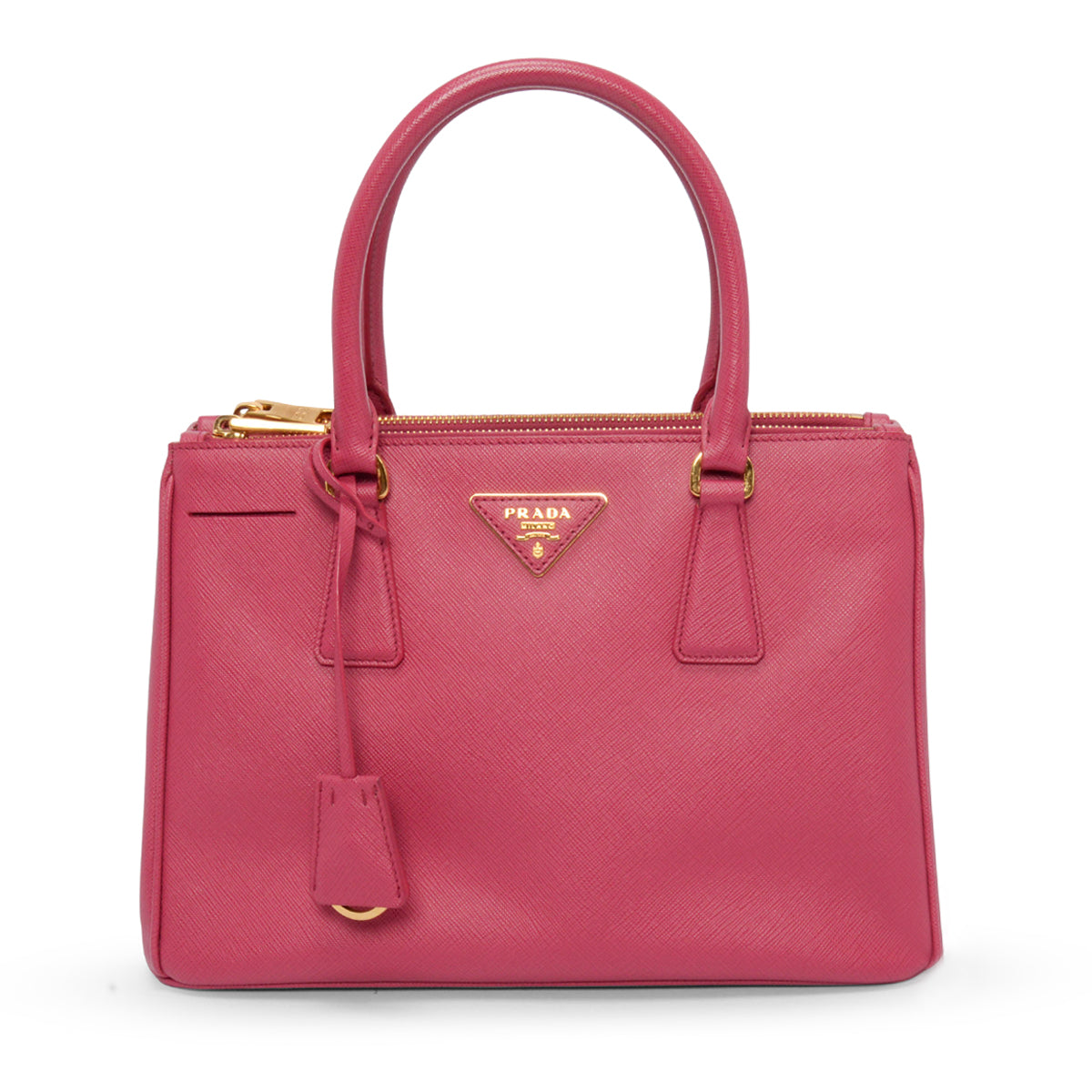 Prada Fuchsia Saffiano Lux Small Galleria Tote