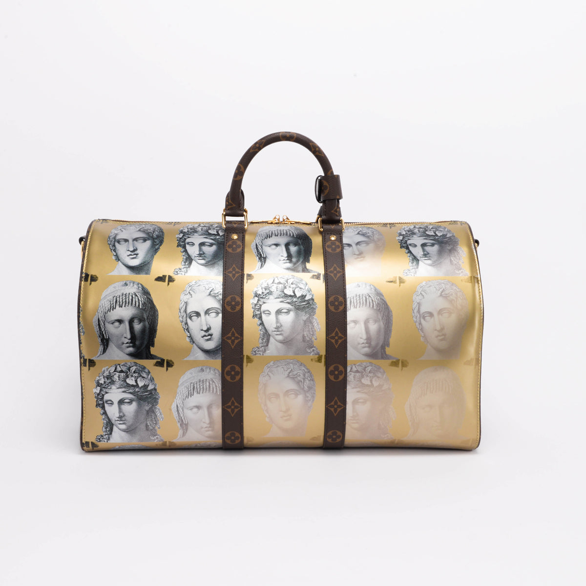 Louis Vuitton Gold Calfskin Fornasetti Keepall Bandouliere 45