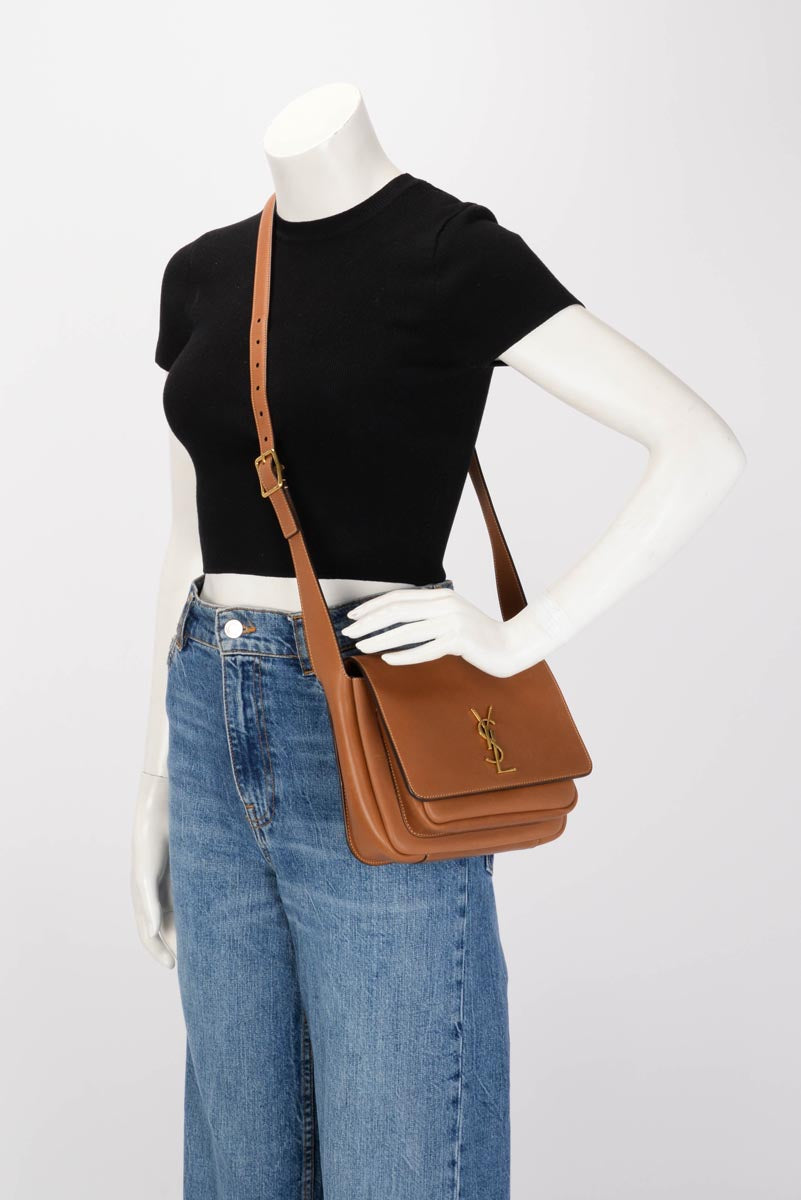 Saint Laurent Brick Vegetable Tanned Calfskin Niki Satchel Bag