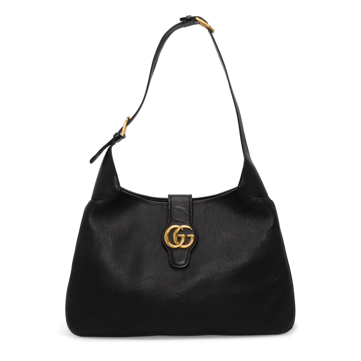 Gucci Black Grained Calfskin Large Aphrodite Shoulder Bag