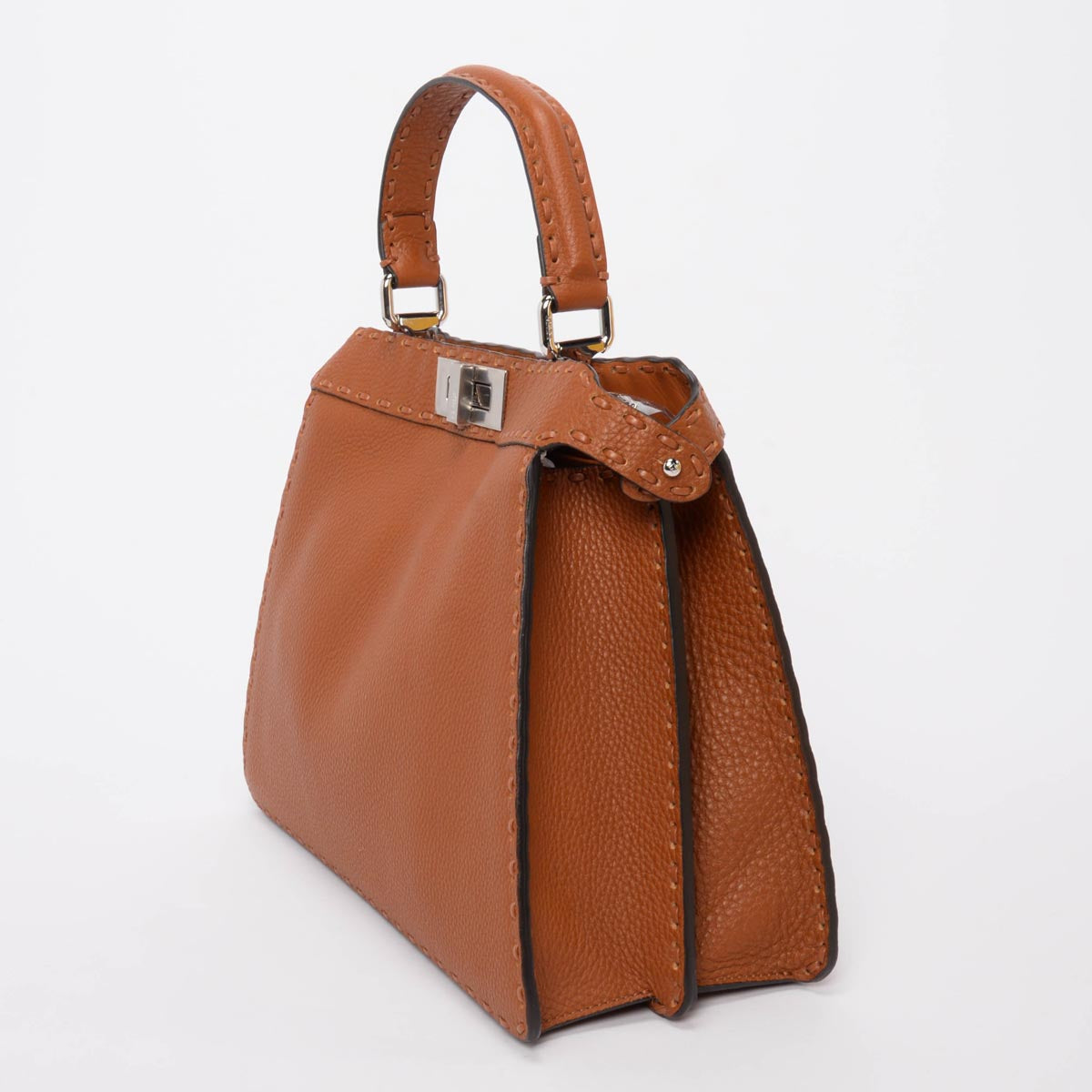 Fendi Tan Roma Calfskin Medium Peekaboo ISeeU Bag
