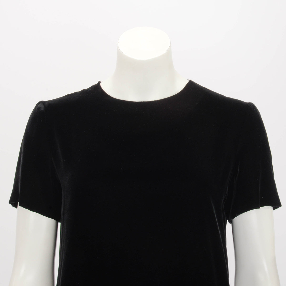Saint Laurent Black Velvet Short Sleeve Mini Dress FR 38
