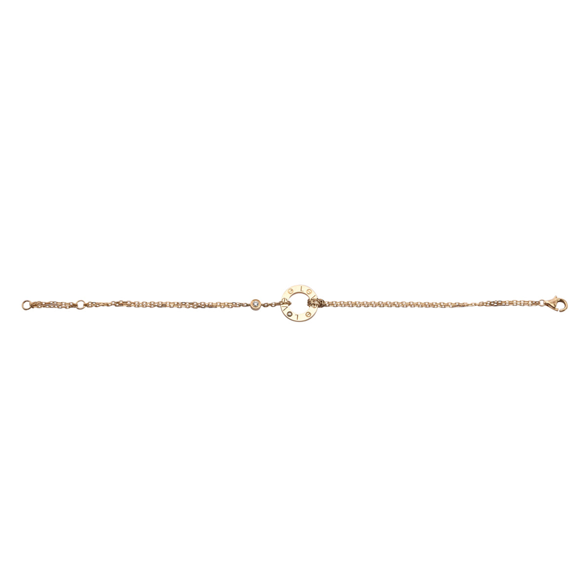 Cartier 18k Yellow Gold & Diamonds Love Bracelet on Chain