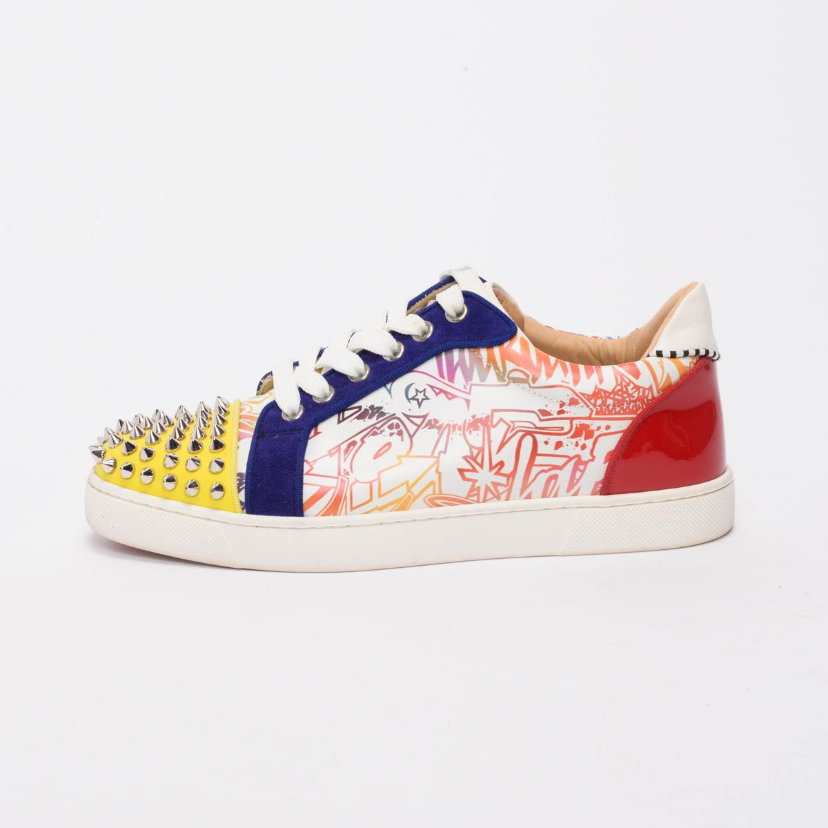 Christian Louboutin Leather & Suede Graffiti Seavaste Sneakers 37