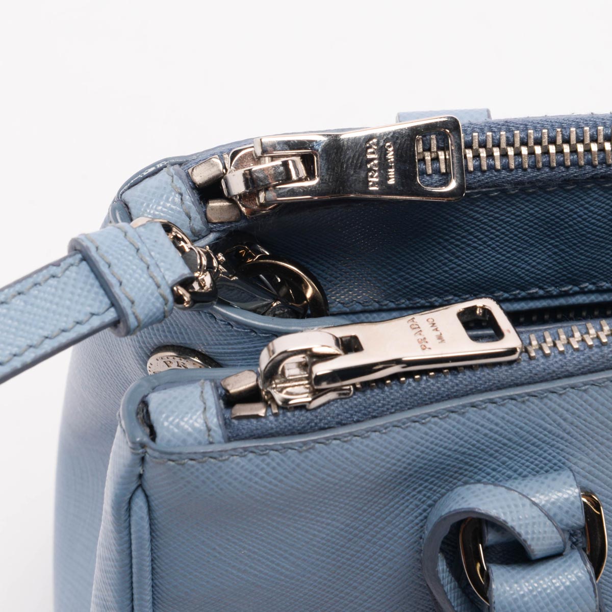 Prada Astrale Blue Saffiano Lux Small Galleria Bag