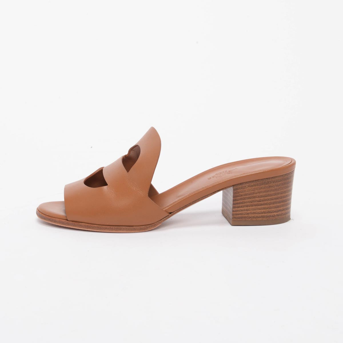 Hermes Gold Calfskin Mona Sandals 38