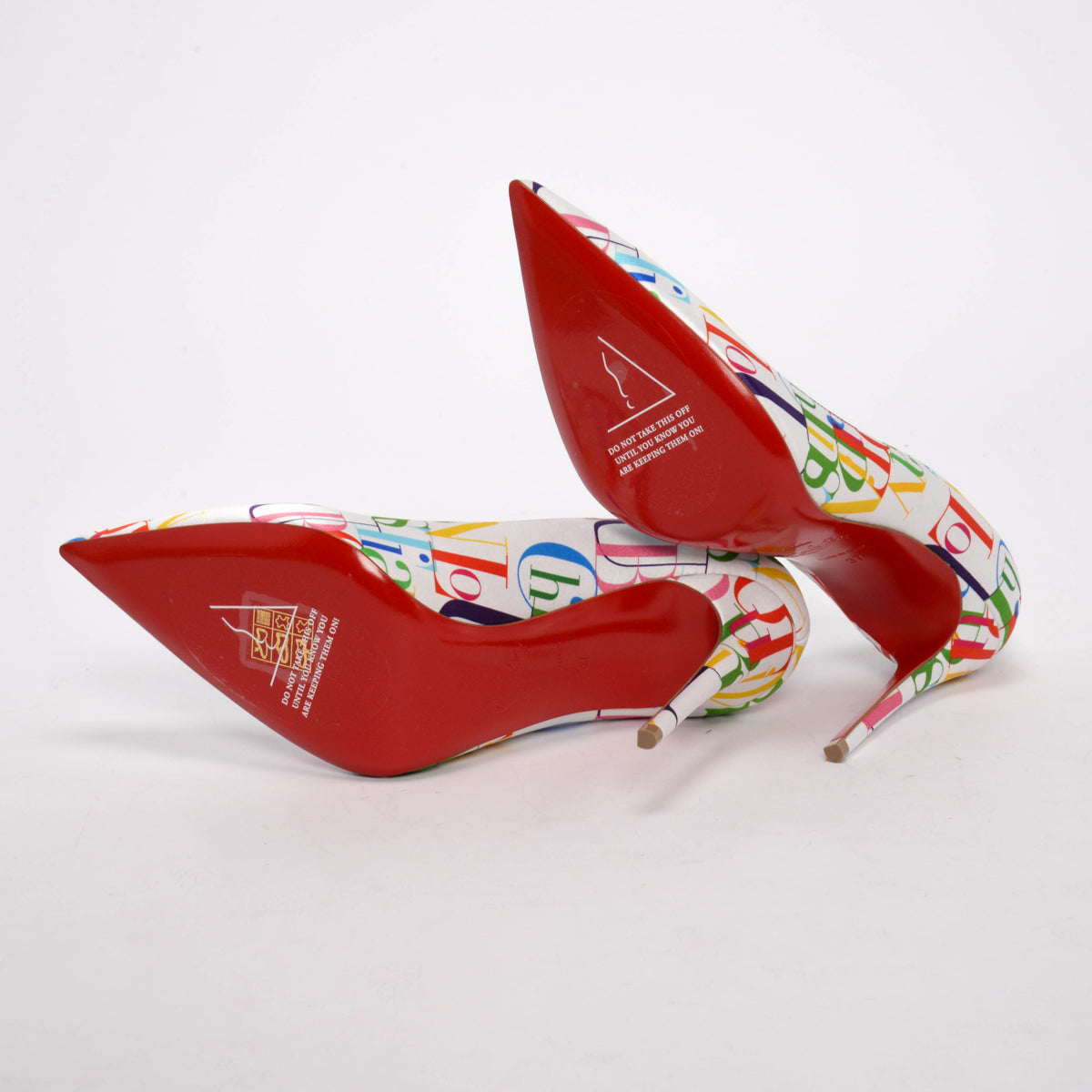 Christian Louboutin White Satin ABC Loubi Kate Pumps 37