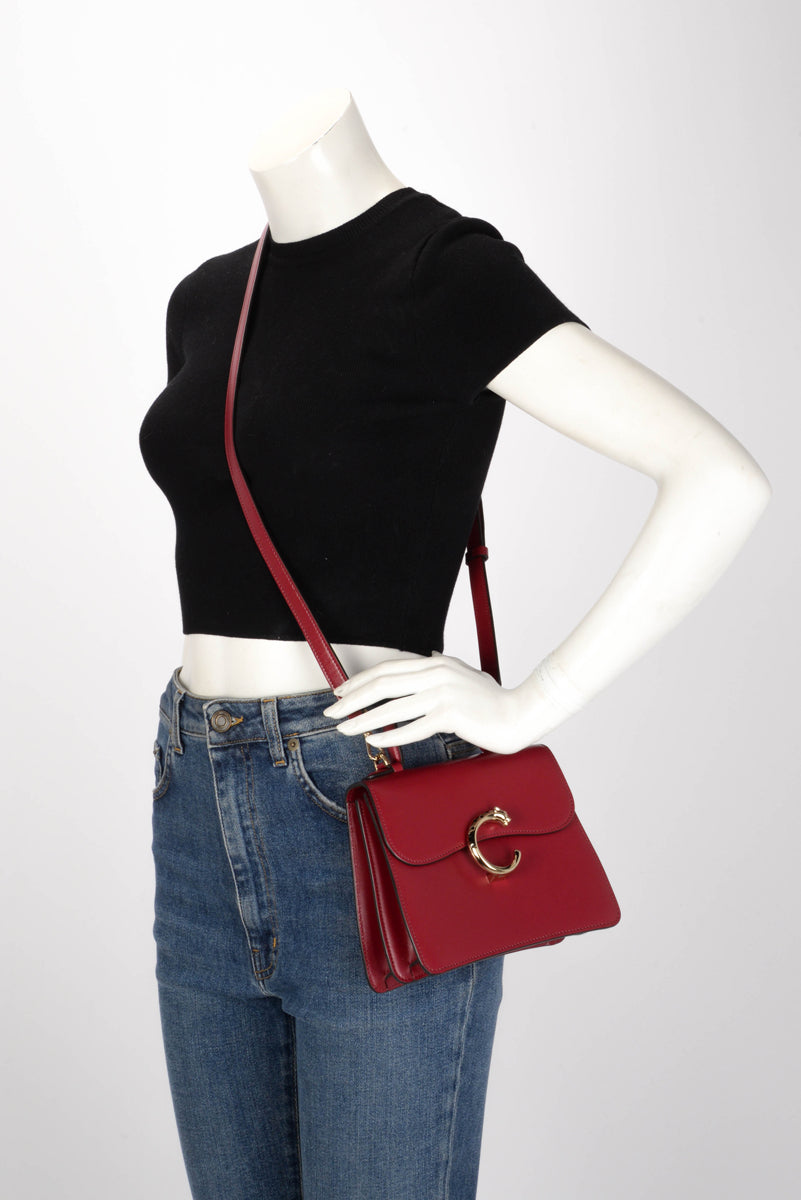 Cartier Cherry Red Calfskin Panthere C Mini Bag