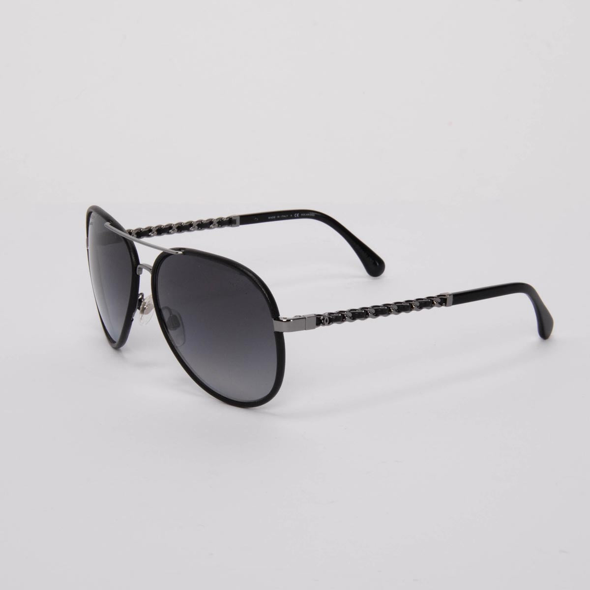 Chanel Black Polarised Aviator Sunglasses