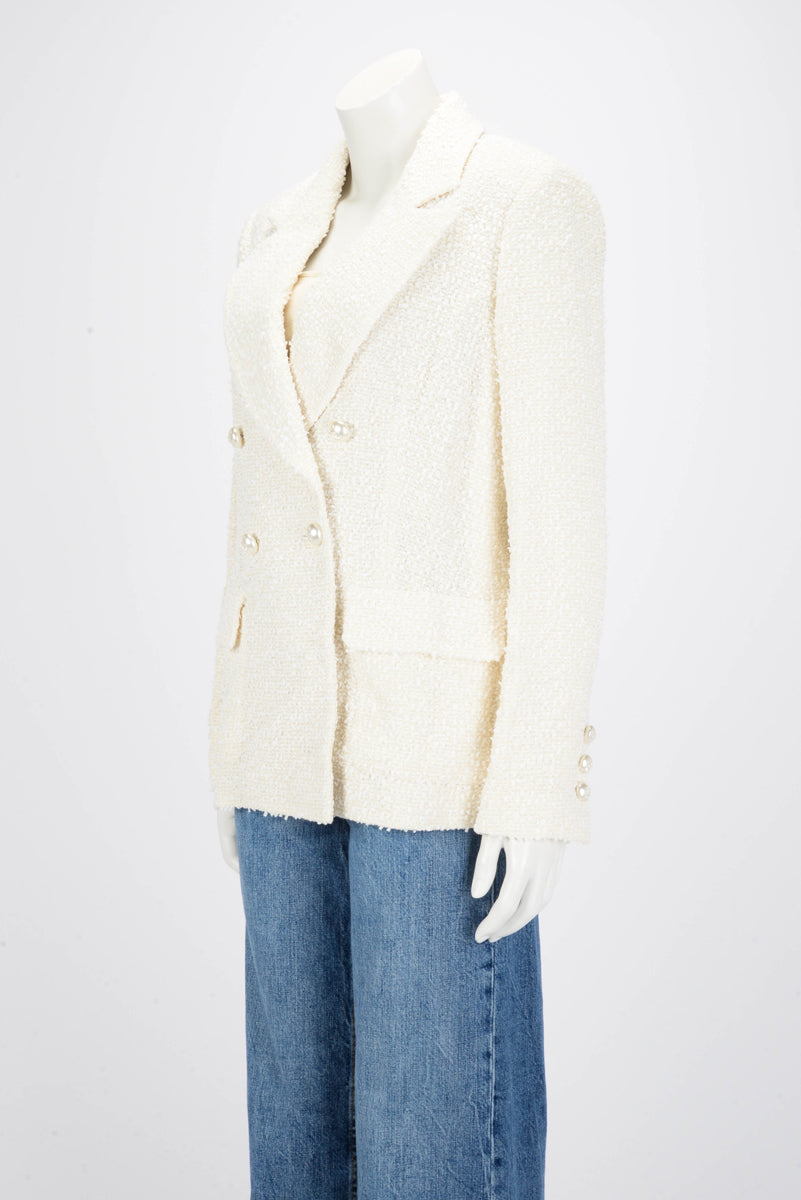 Chanel Ecru Fantasy Tweed La Pausa Jacket FR 44