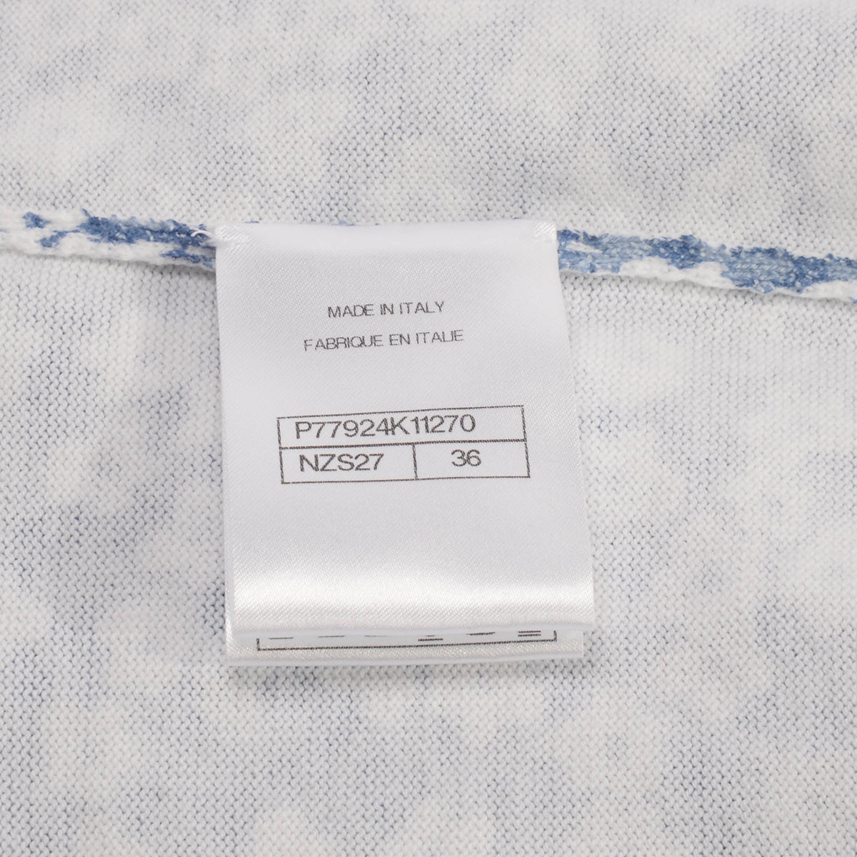 Chanel Blue Cotton Knit Floral CC T-Shirt FR 36