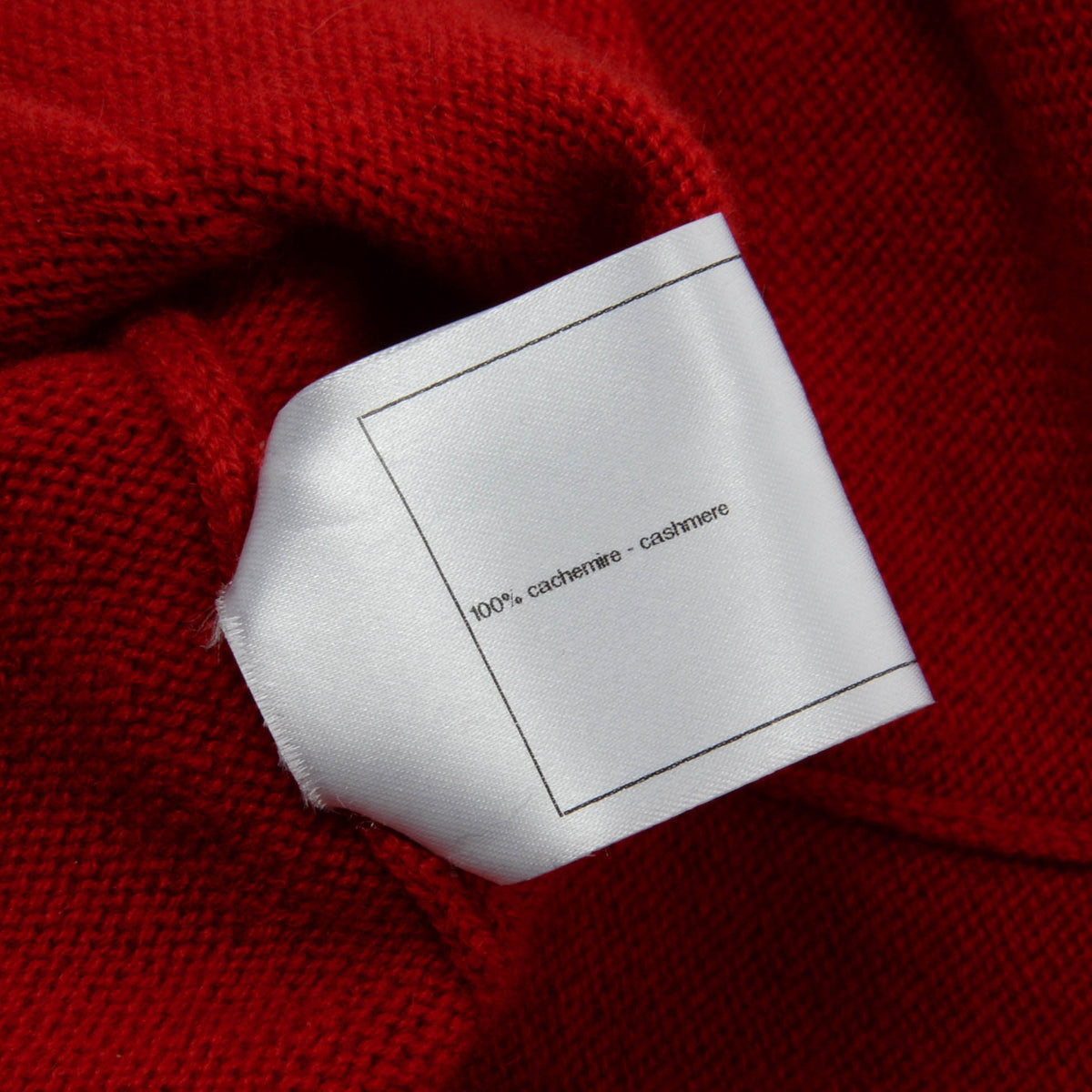 Chanel Red Cashmere Belted Mandarin Collar Cardigan Jacket FR 40