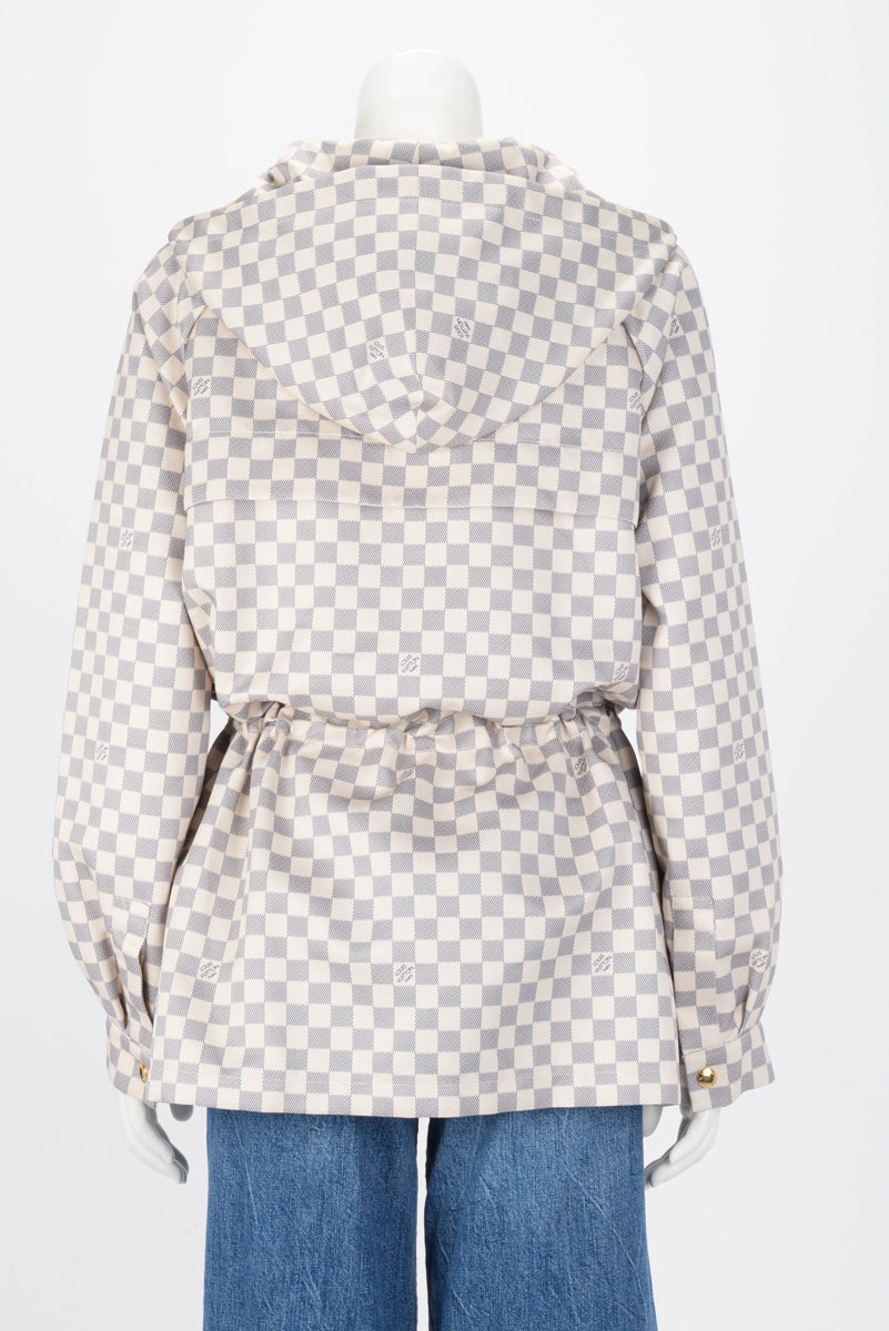 Louis Vuitton Damier Azur Printed Nylon Parka Jacket FR 44