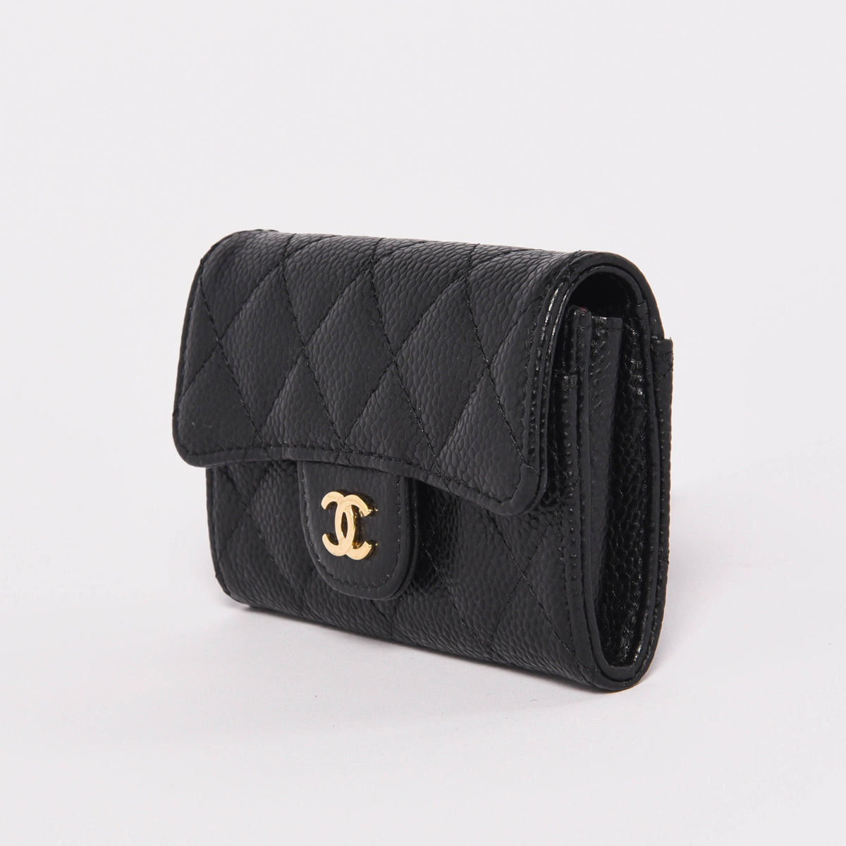Chanel Black Caviar Classic Flap Card Holder