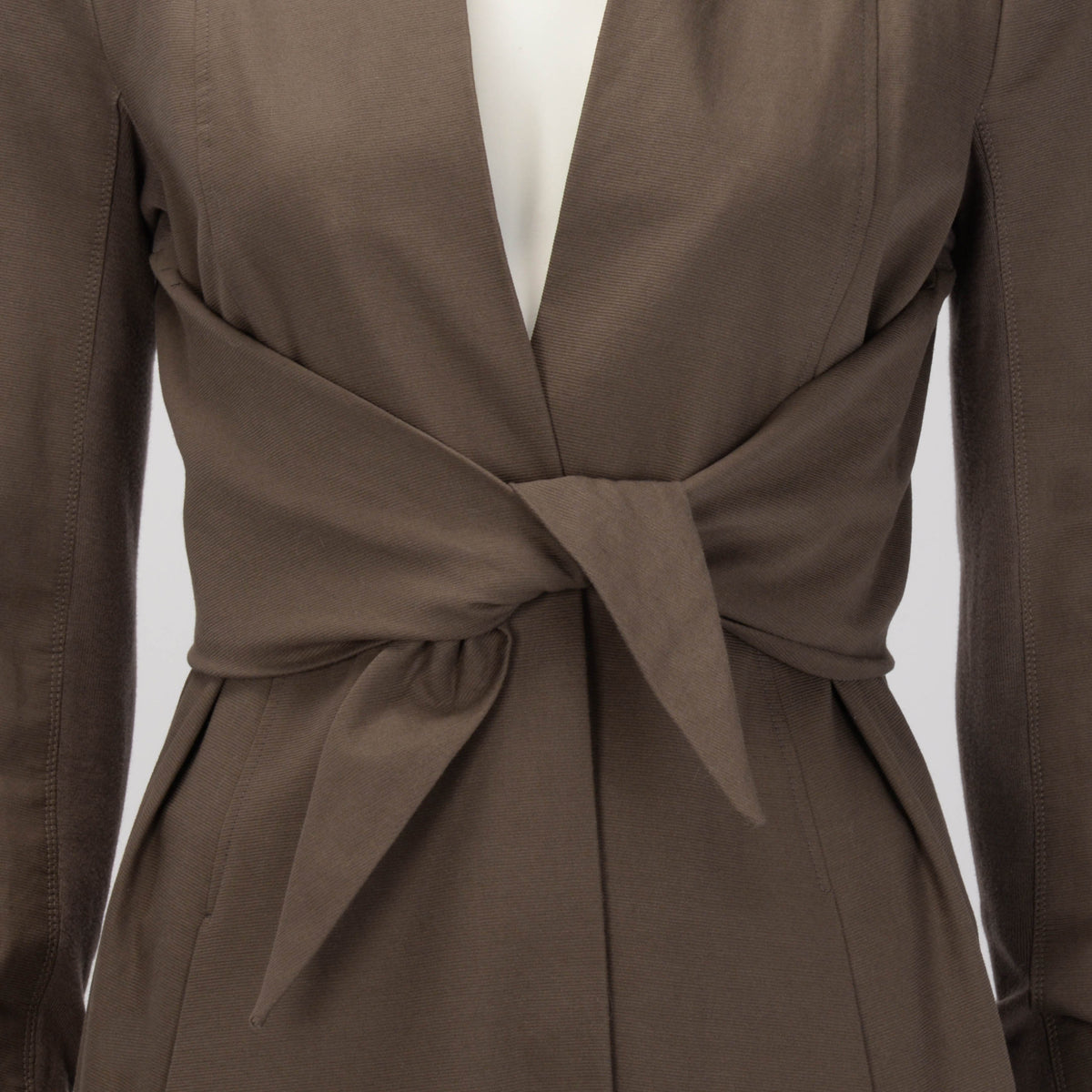 Rick Owens Brown Cotton Drill Open Coat M