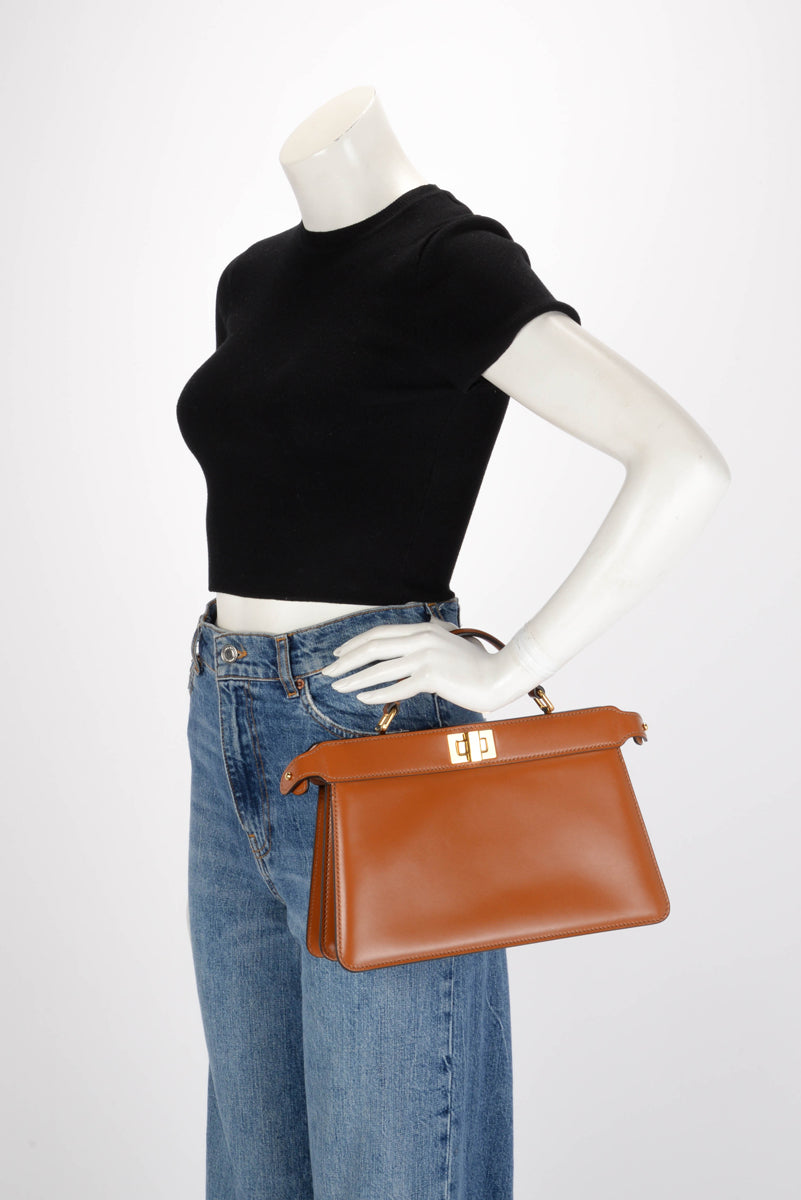 Fendi Brandy Shiny Nappa Peekaboo ISeeU East-West Bag