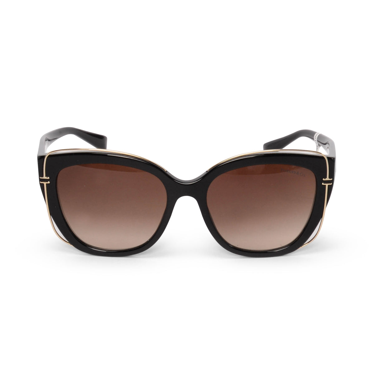 Tiffany & Co Black & Gold Tiffany T Cat Eye Sunglasses