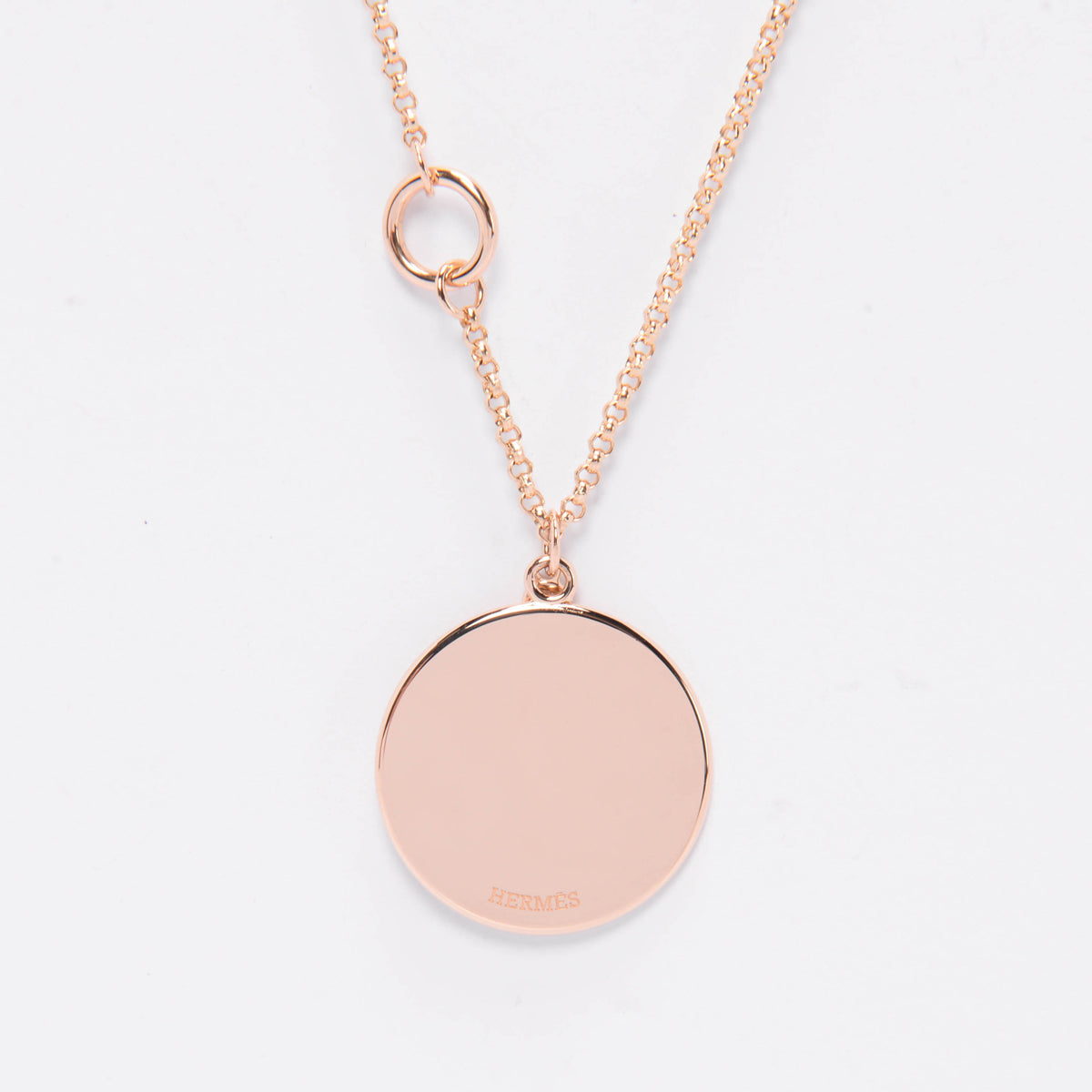 Hermes 18k Rose Gold Medium Model Ex-Libris Long Necklace