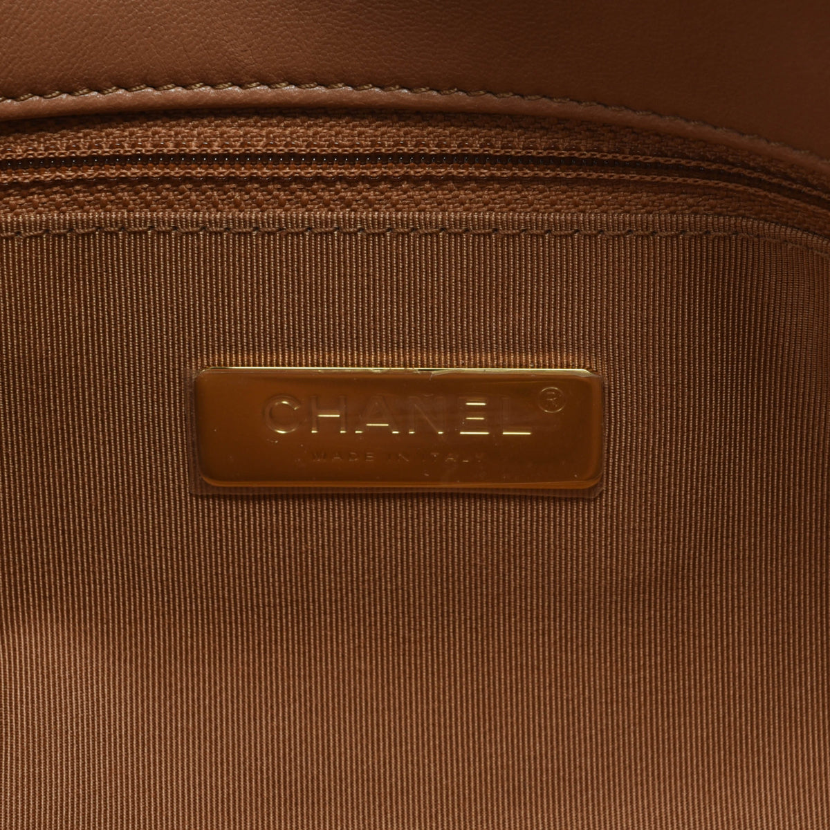 Chanel Tan Quilted Goatskin Large Chanel 19 Flap Bag