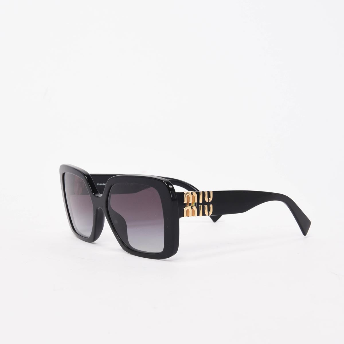 Miu Miu Black Acetate Logo Sunglasses