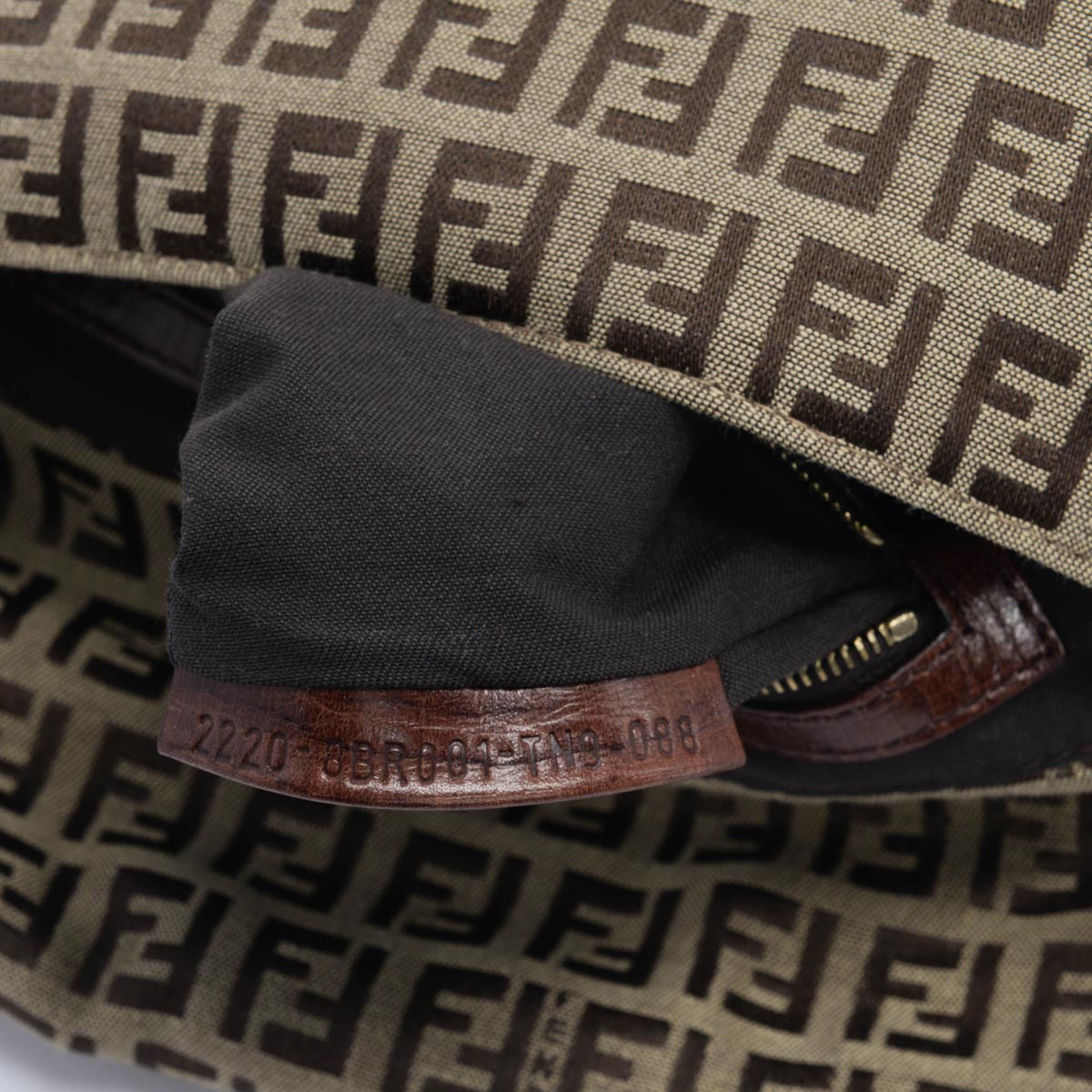 Fendi Brown Zucchino Canvas Mamma Baguette Bag