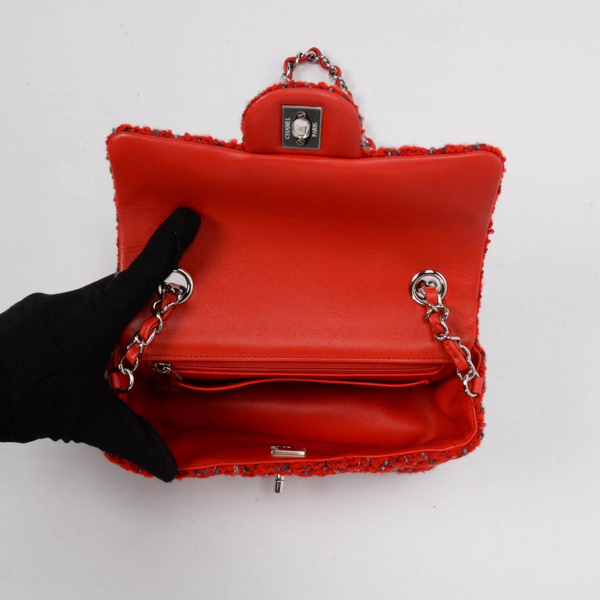 Chanel Red Tweed Classic Mini Flap Bag