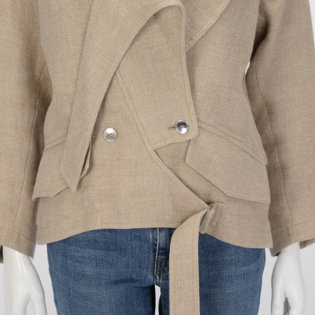 Alexander Wang Beige Linen Burlap Short Coat US 0