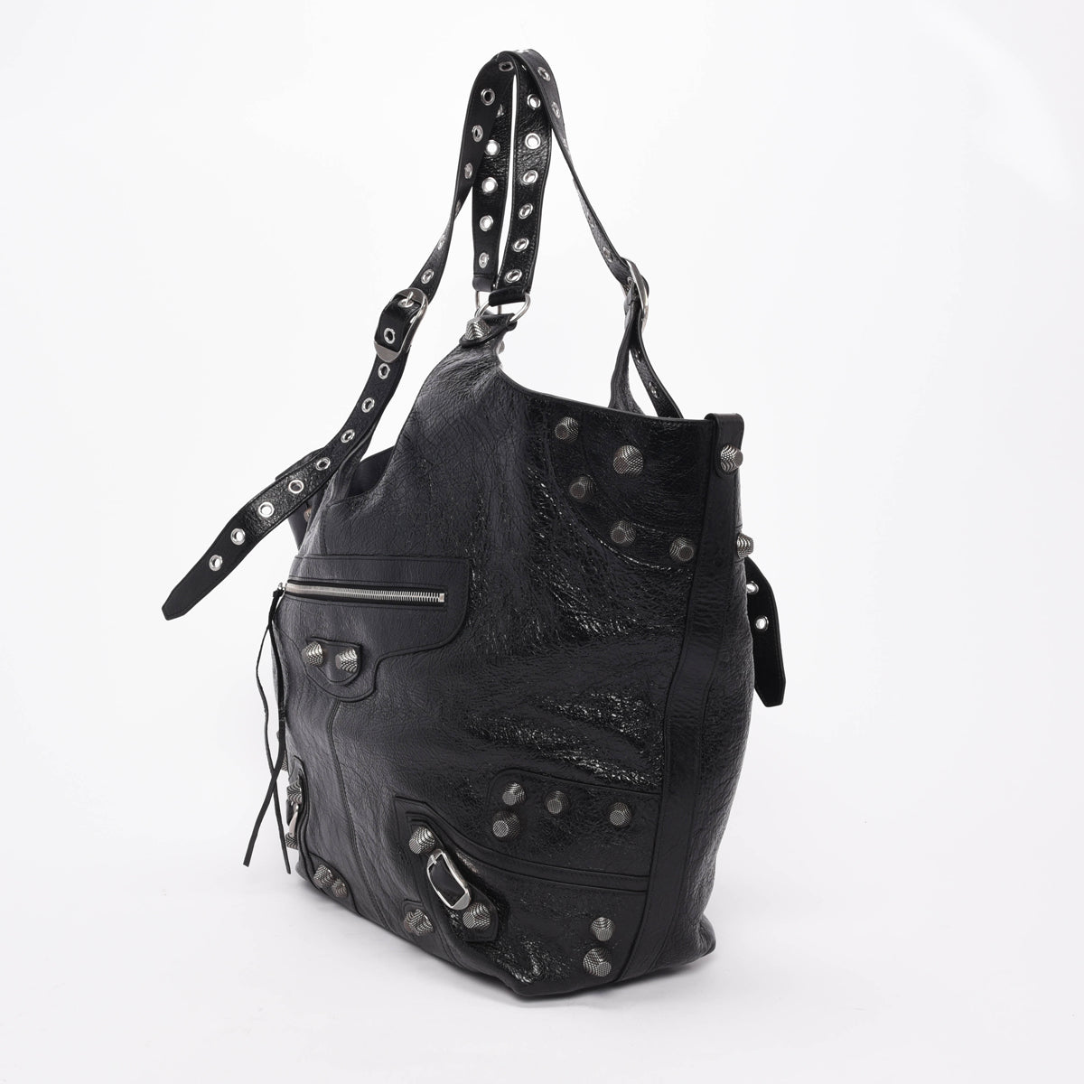 Balenciaga Black Arena Lambskin Le Cagole Large Tote