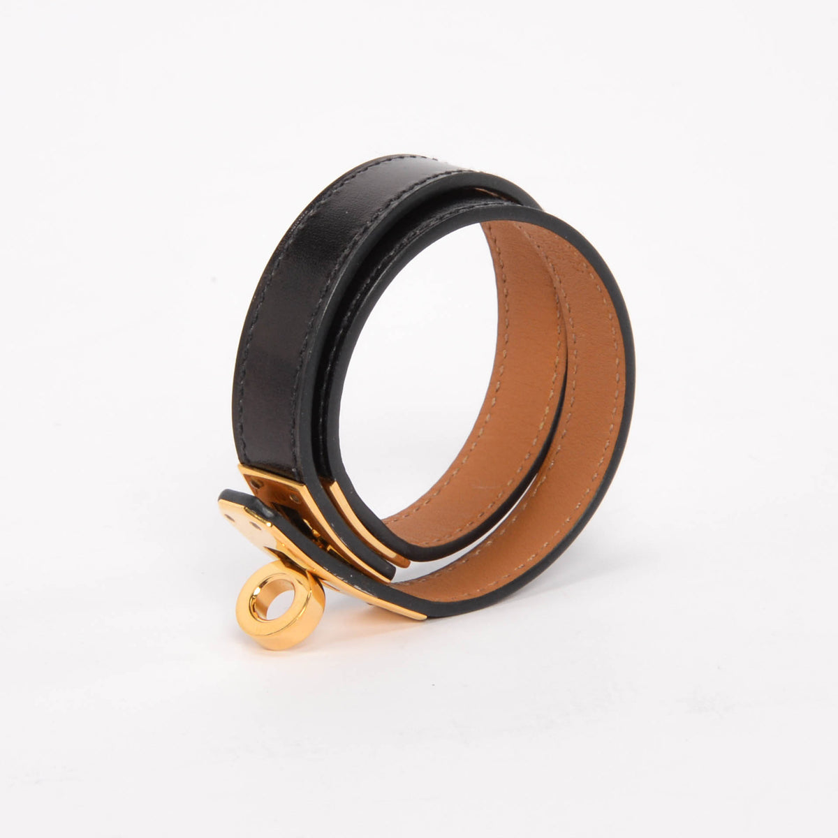 Hermes Black Box Calf Kelly Double Tour Bracelet