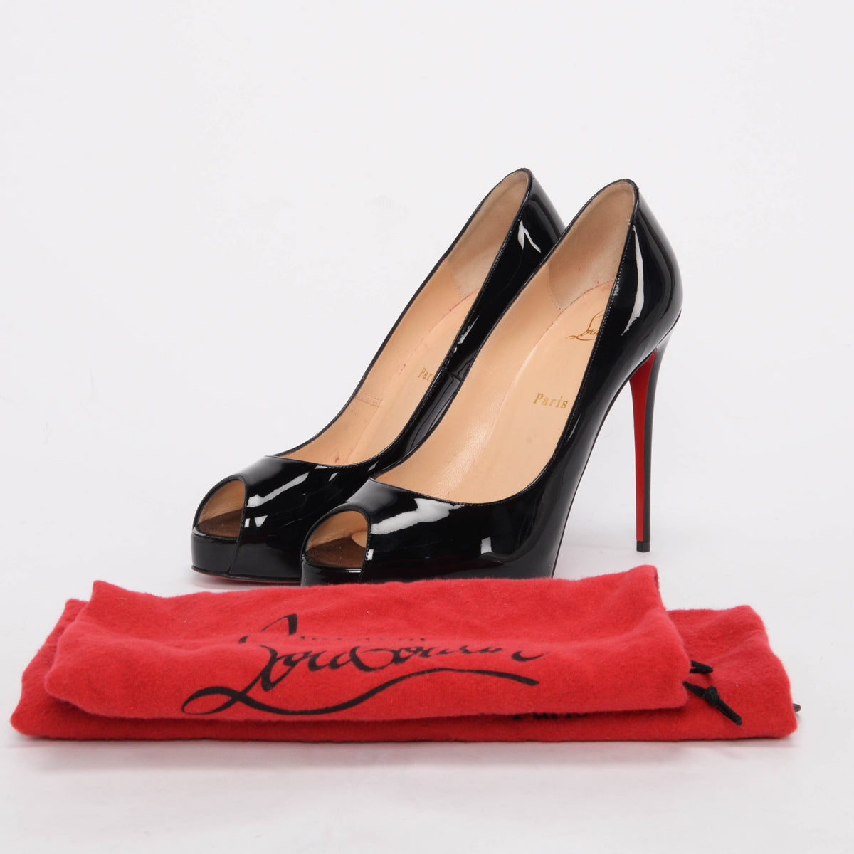 Christian Louboutin Black Patent Very Prive 120 Pumps 40