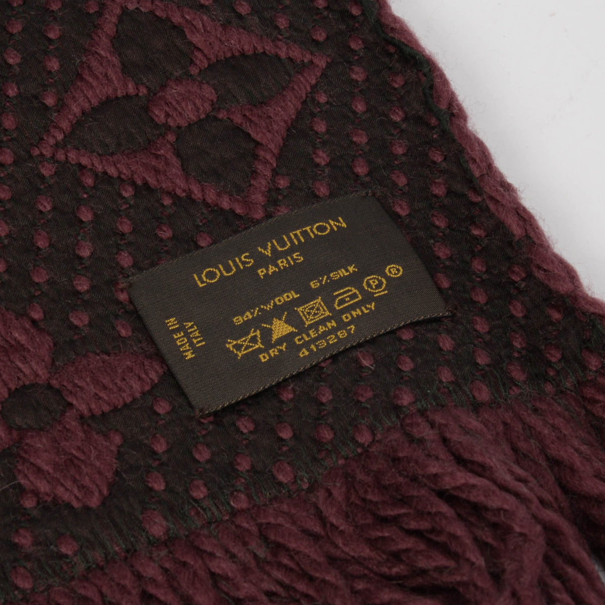 Louis Vuitton Magenta Wool Logomania Scarf