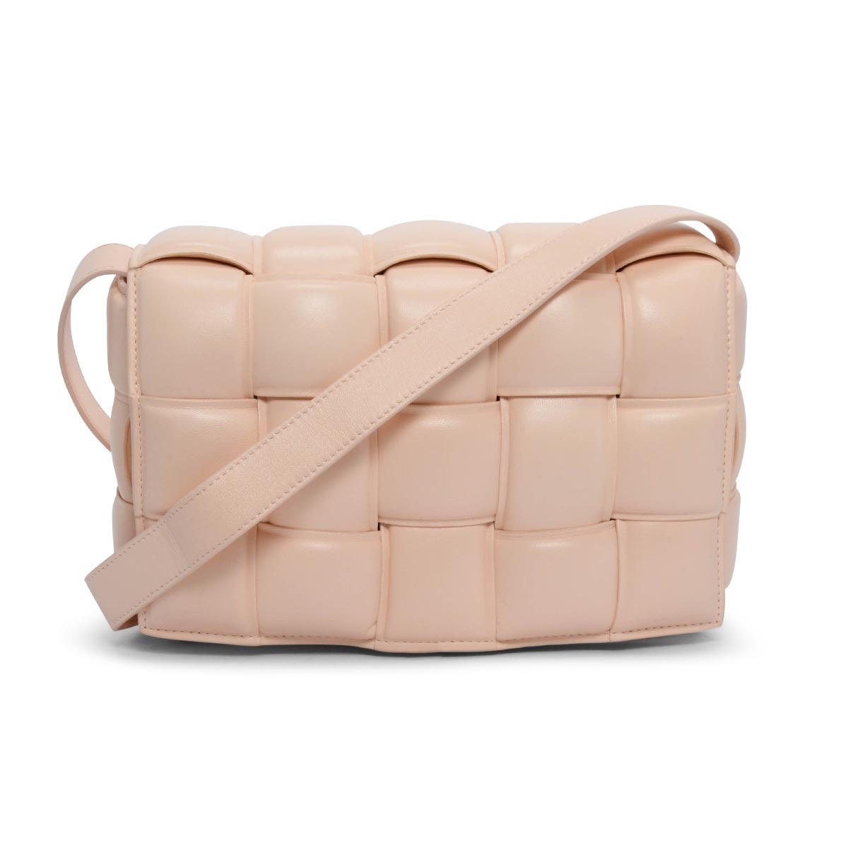 Bottega Veneta Melon Washed Intreccio Lambskin Padded Cassette Bag