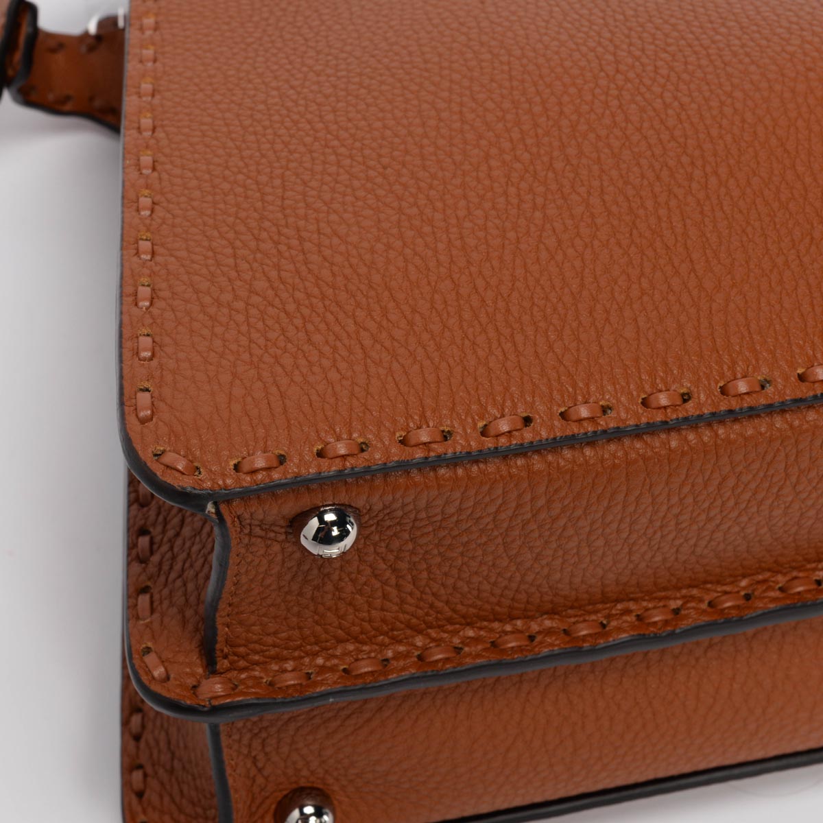 Fendi Tan Roma Calfskin Medium Peekaboo ISeeU Bag