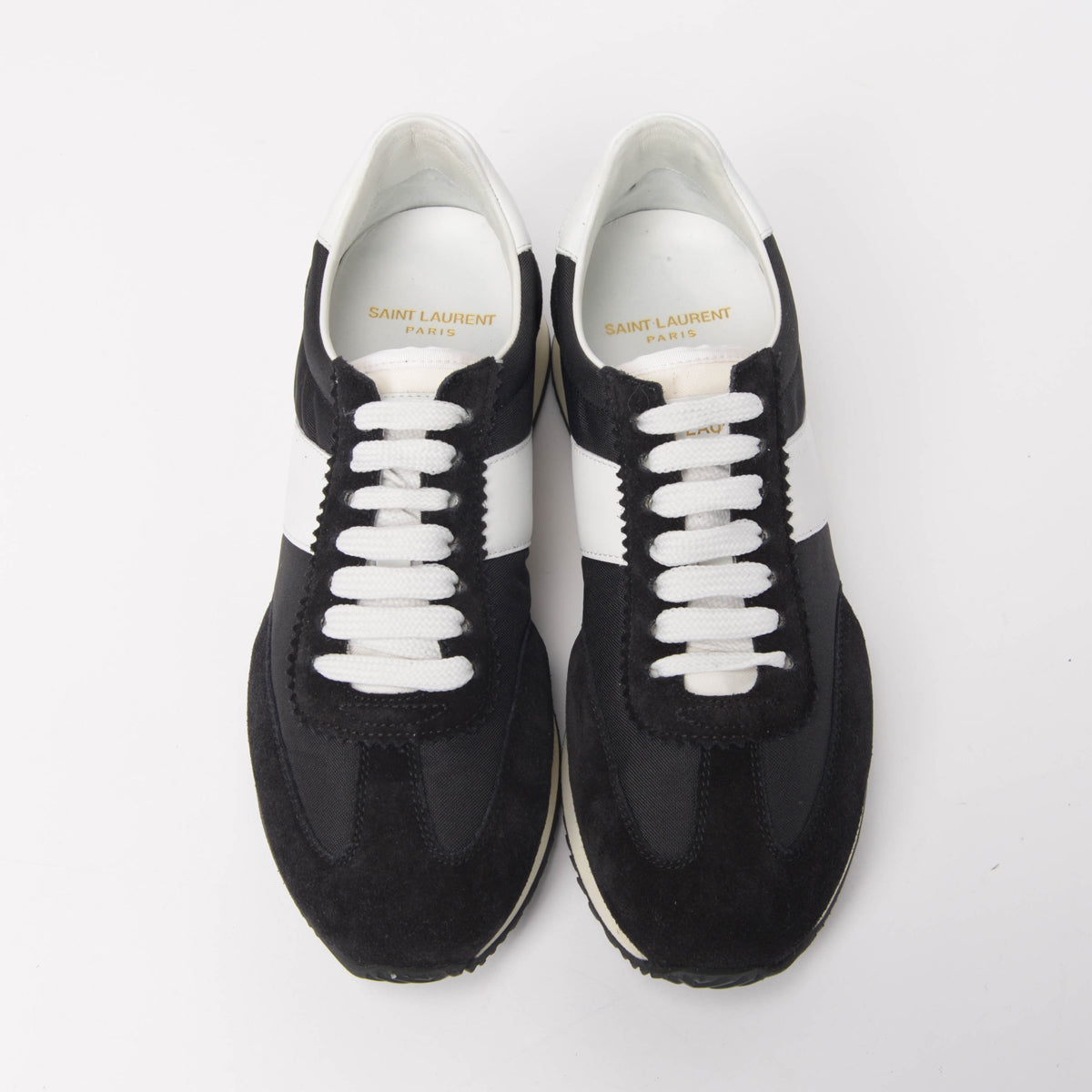 Saint Laurent Black & White Mesh & Suede SL/20 Sneakers 36