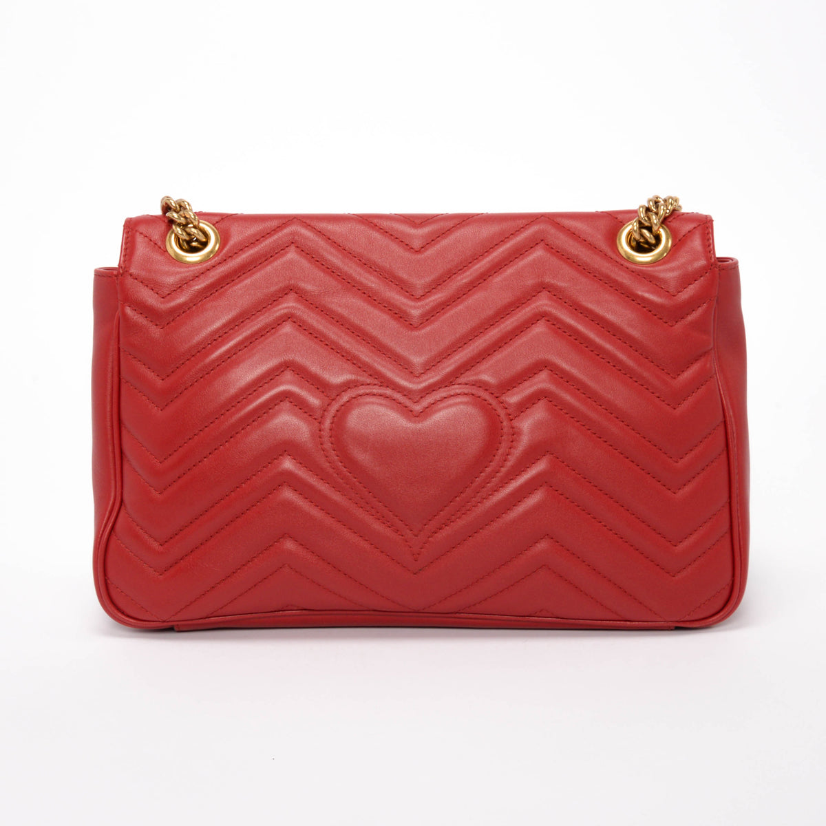 Gucci Red Matelasse Medium Marmont Shoulder Bag